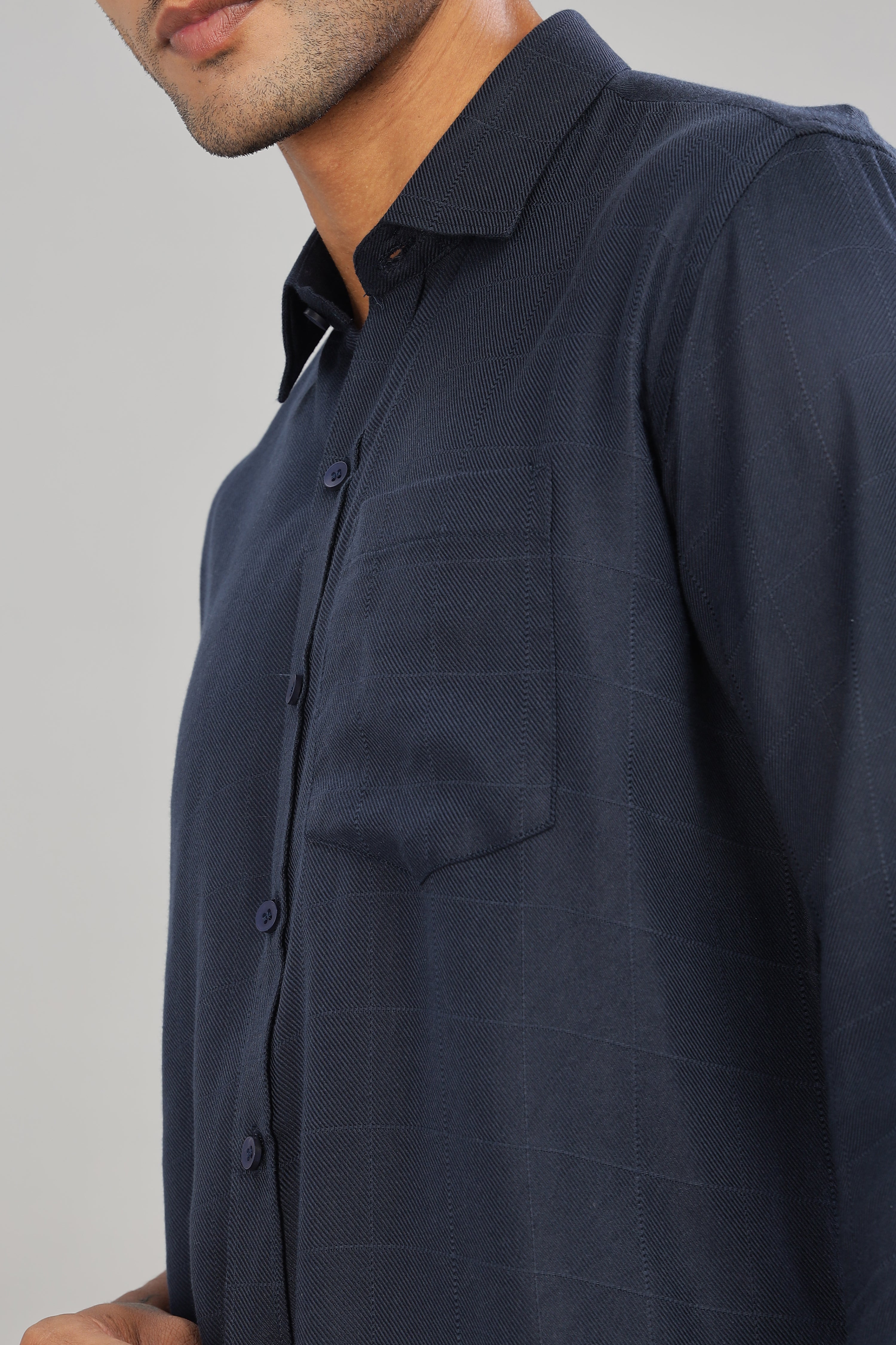 Navy Blue check shirt