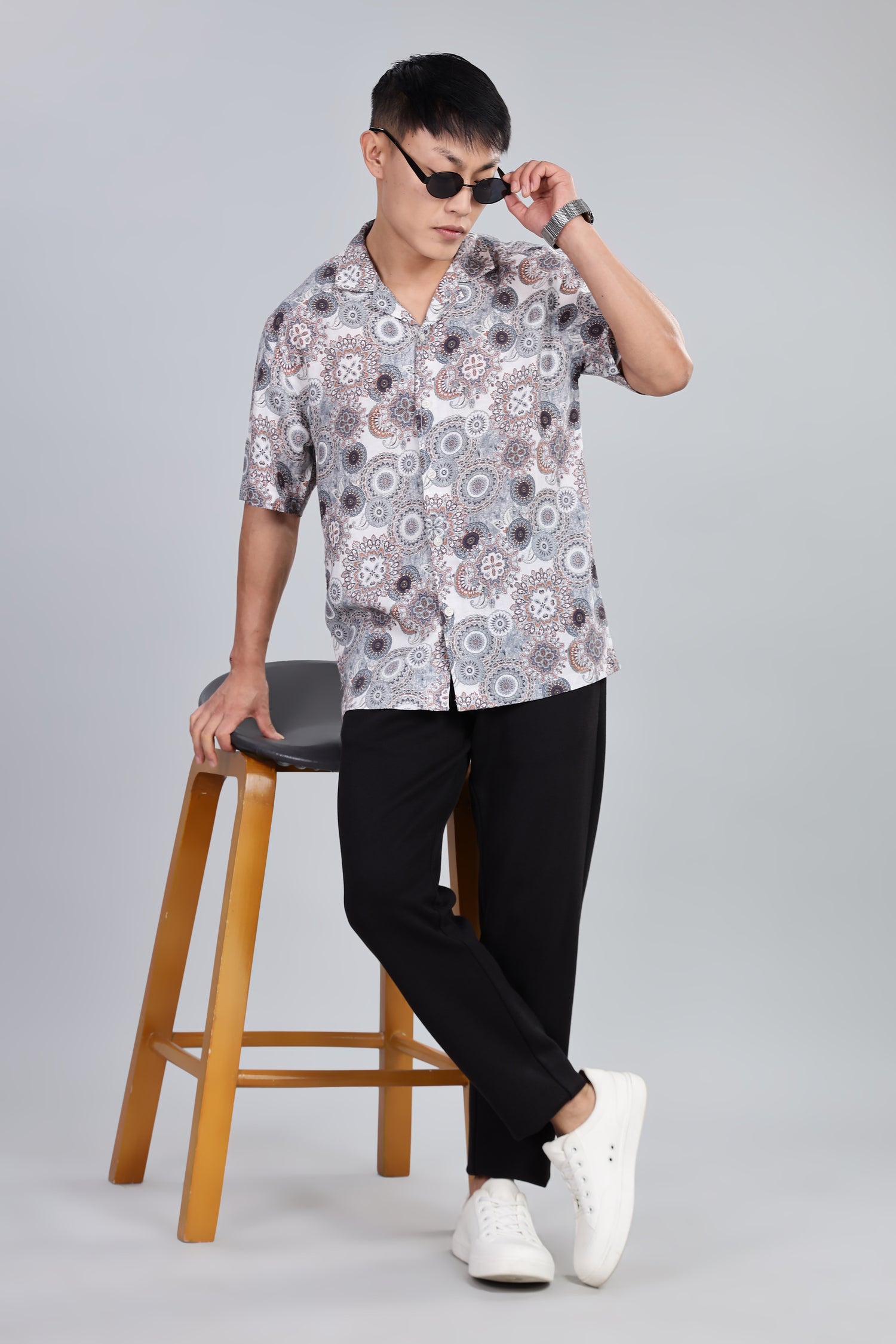 Box Fit Half Sleeve Shirt in Tencel and Linen