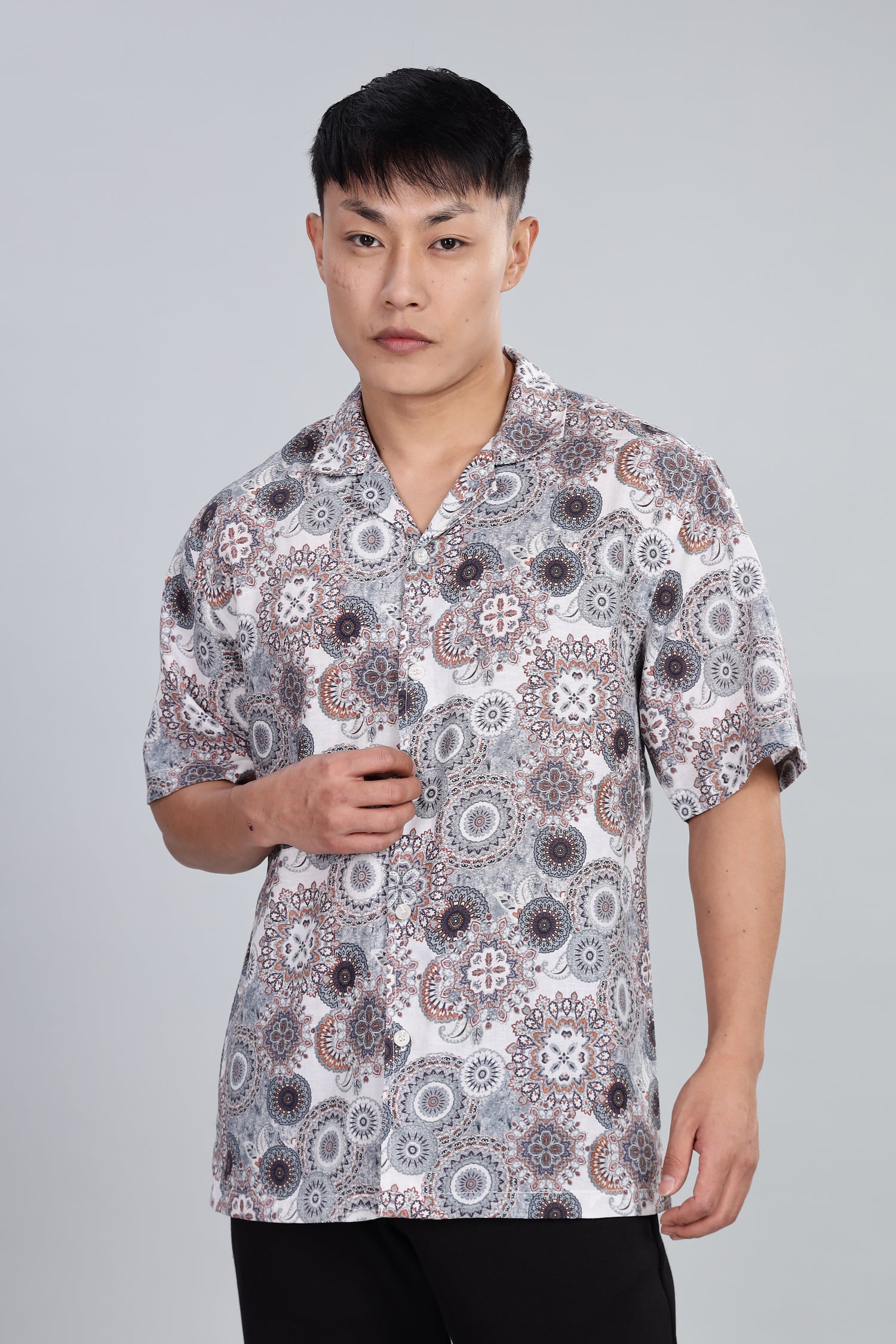 Box Fit Half Sleeve Shirt in Tencel and Linen