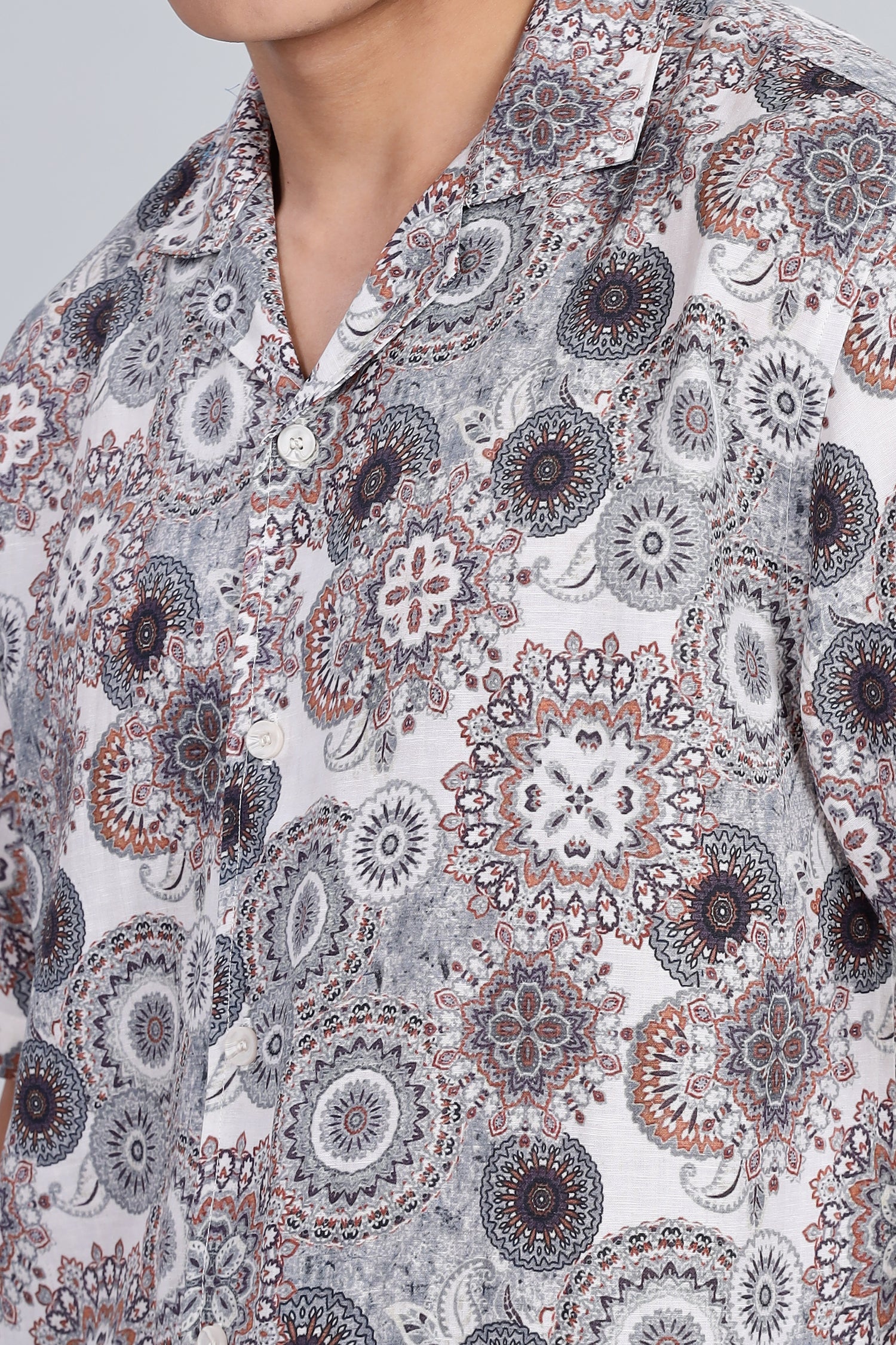 Box Fit Half Sleeve Shirt in Tencel and Linen