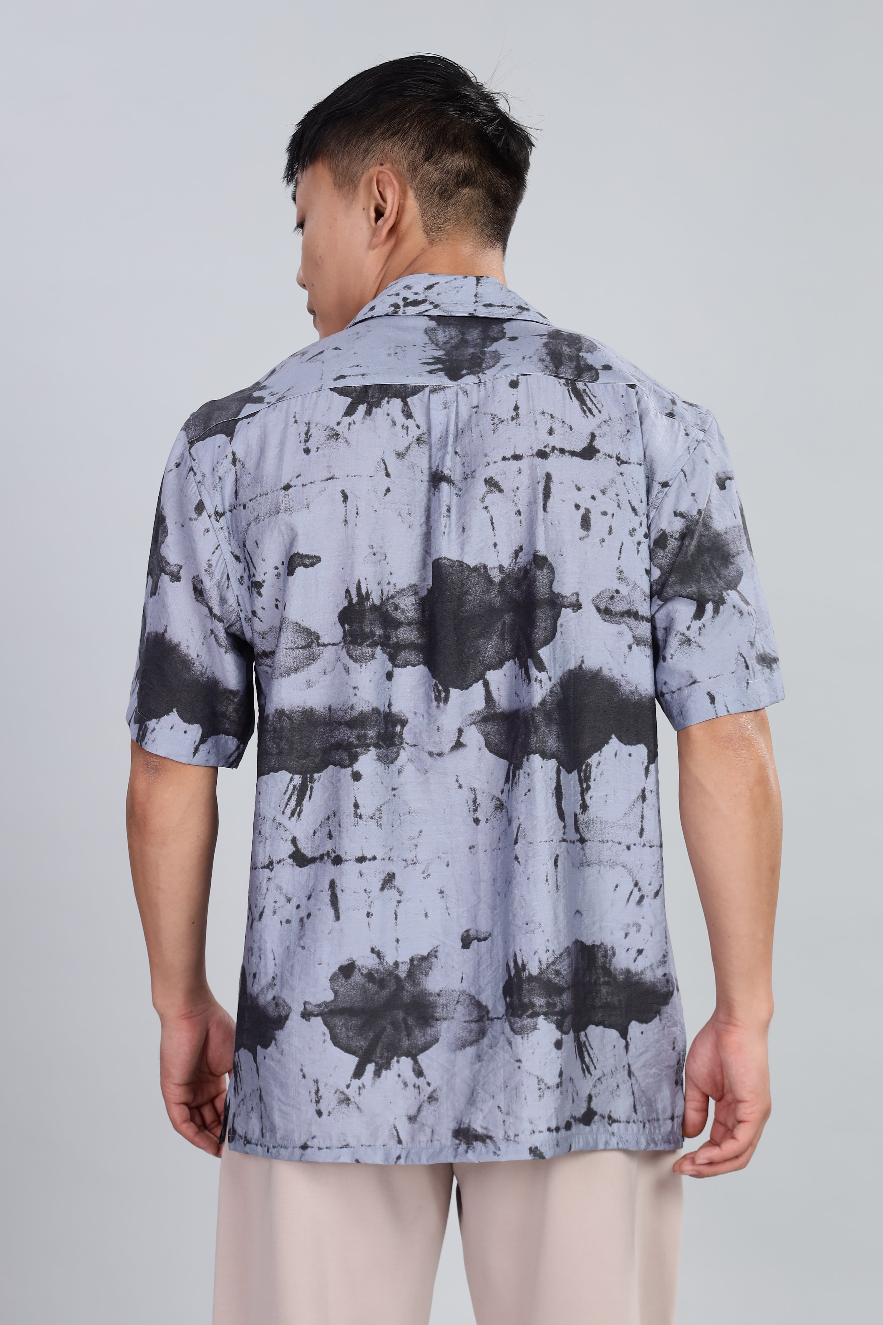 Box Fit Shirt in Cotton and Rayon Mix