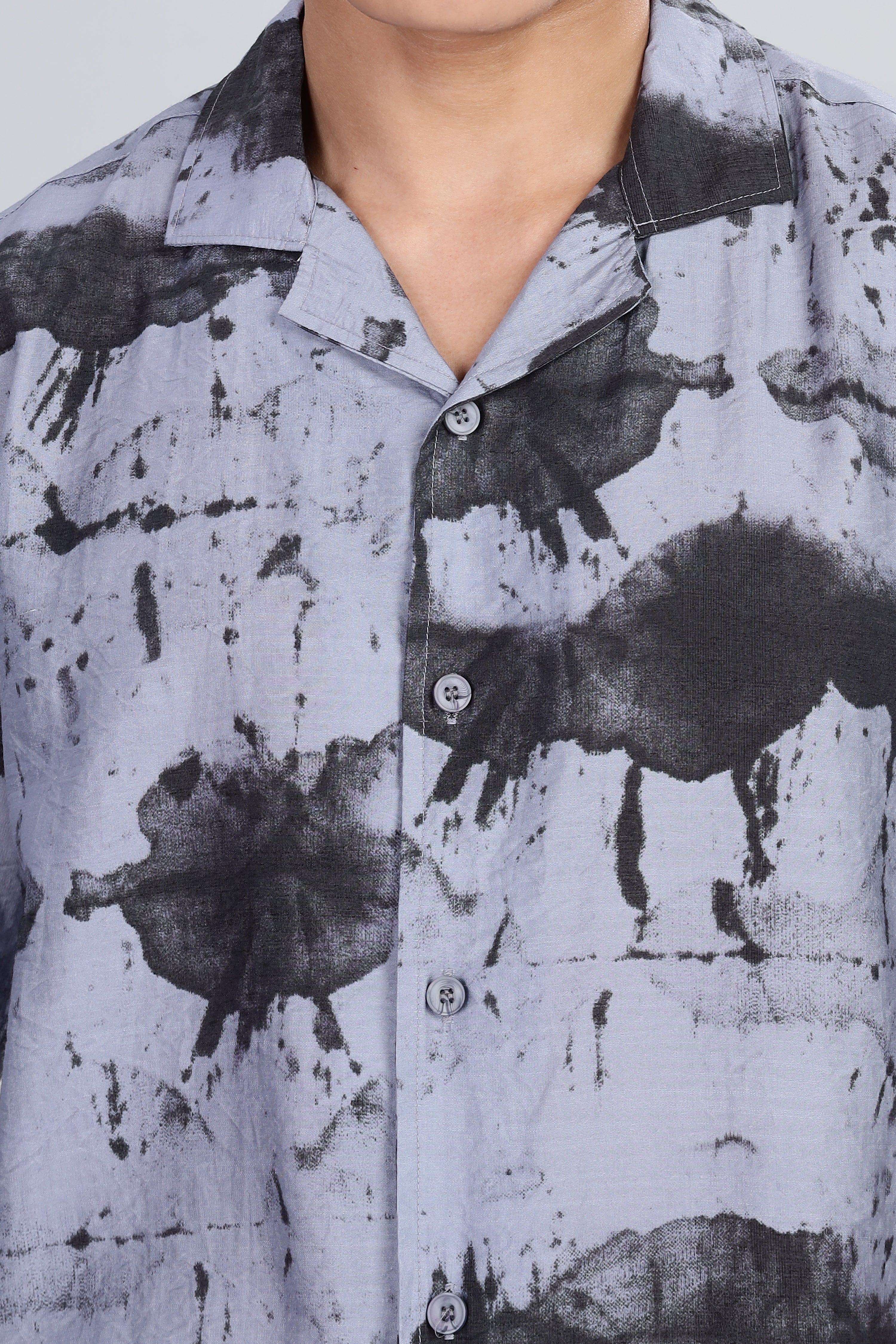 Box Fit Shirt in Cotton and Rayon Mix