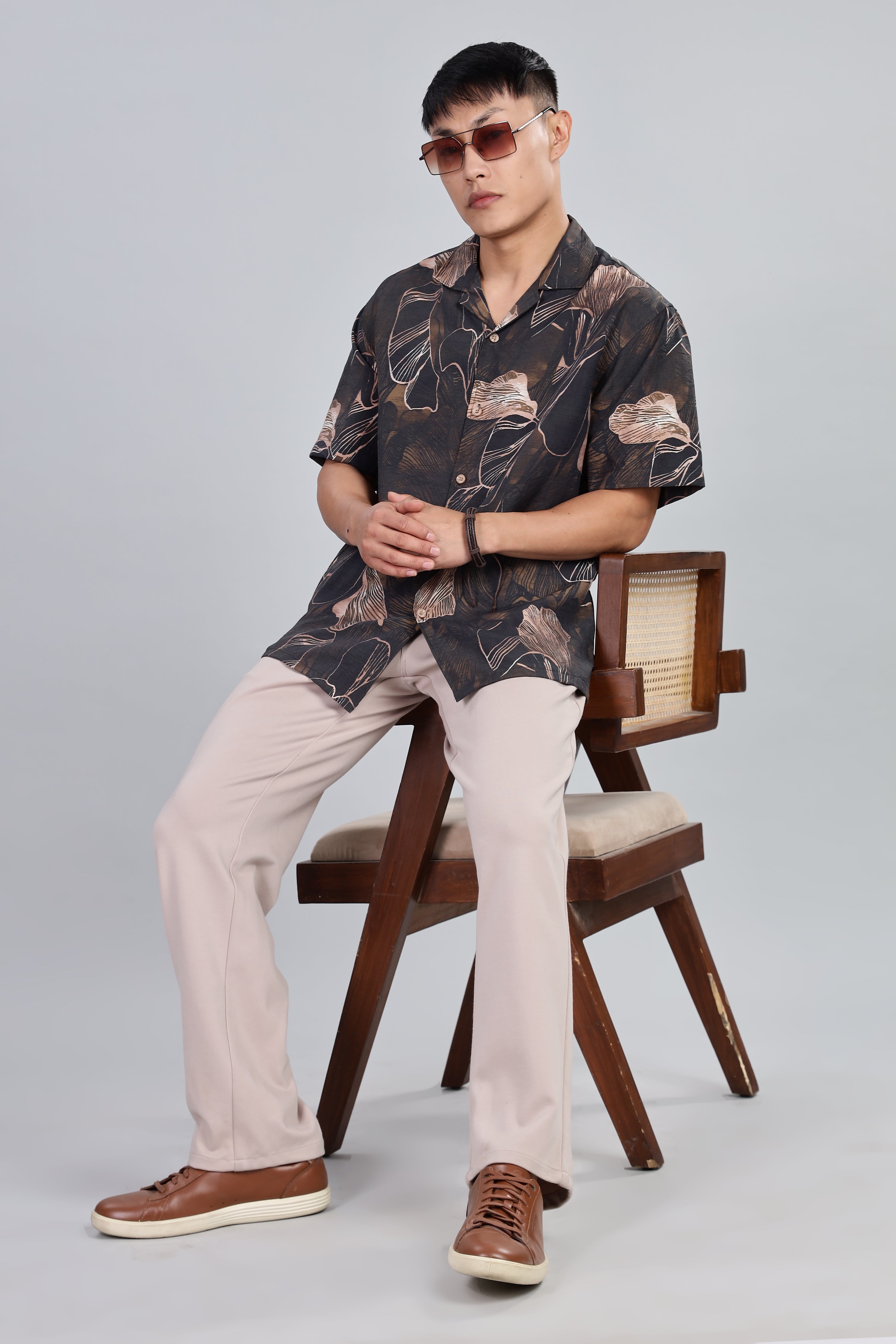 Box Fit Shirt in Cotton and Linen Mix