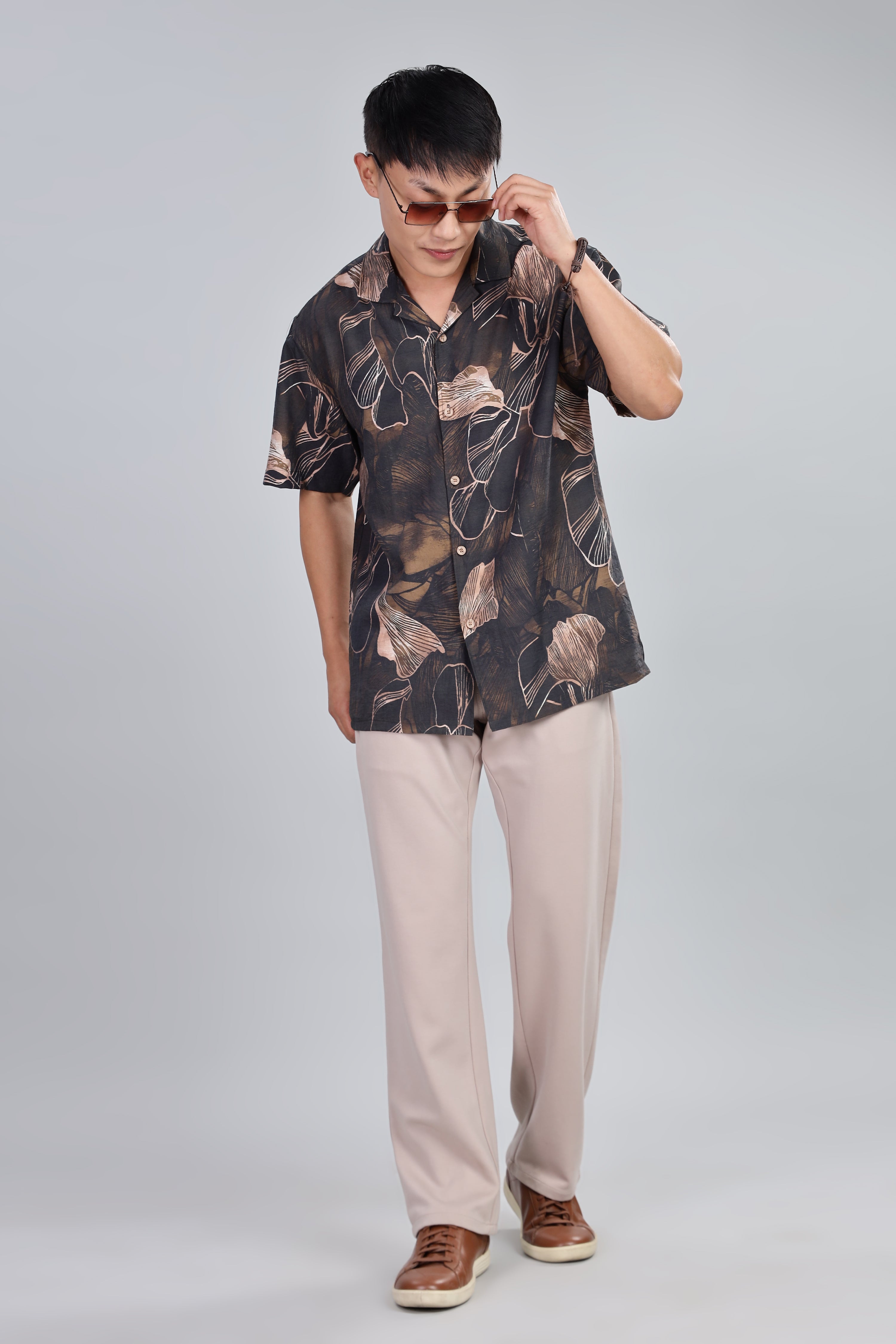 Box Fit Shirt in Cotton and Linen Mix