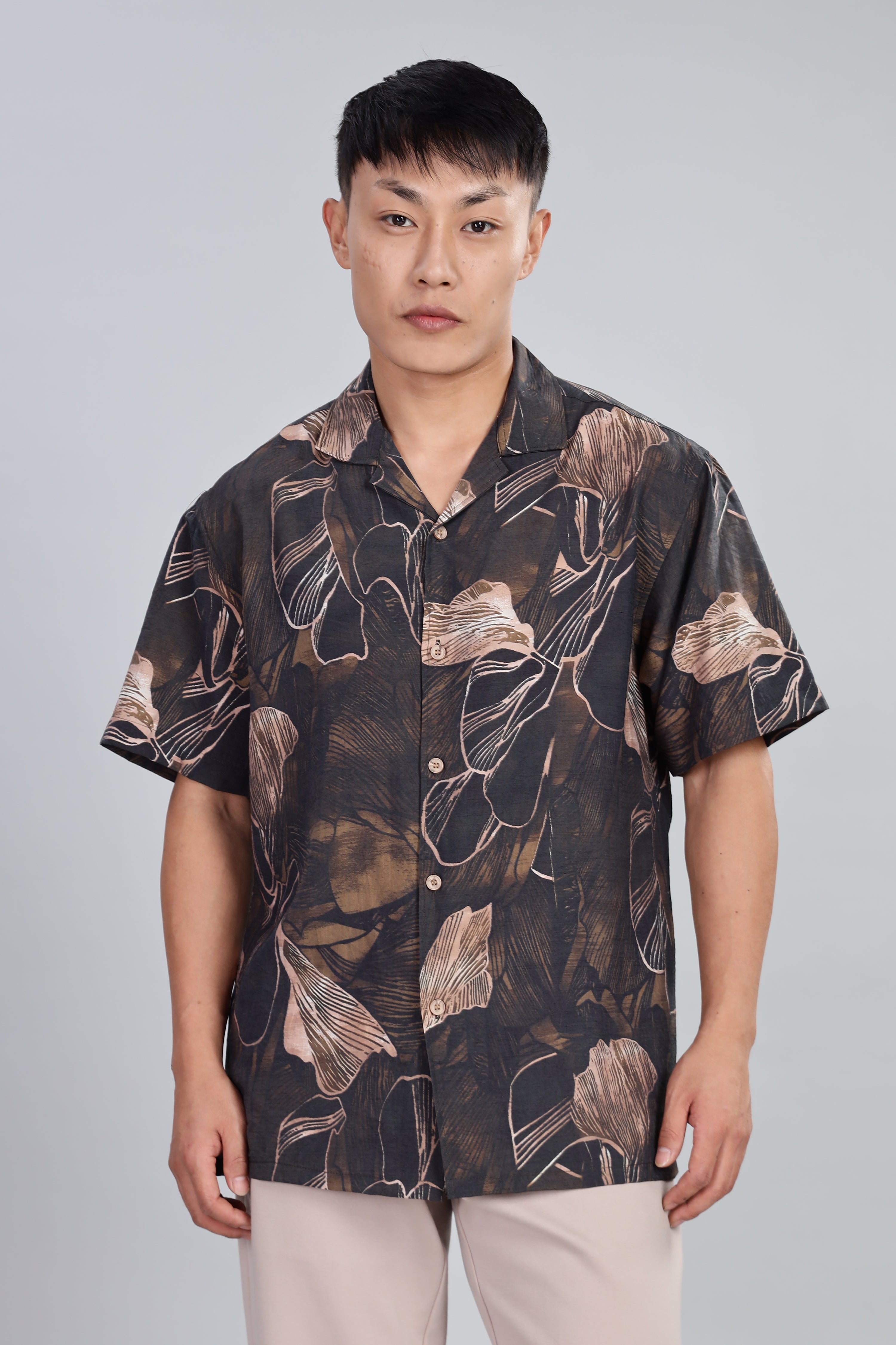 Box Fit Shirt in Cotton and Linen Mix