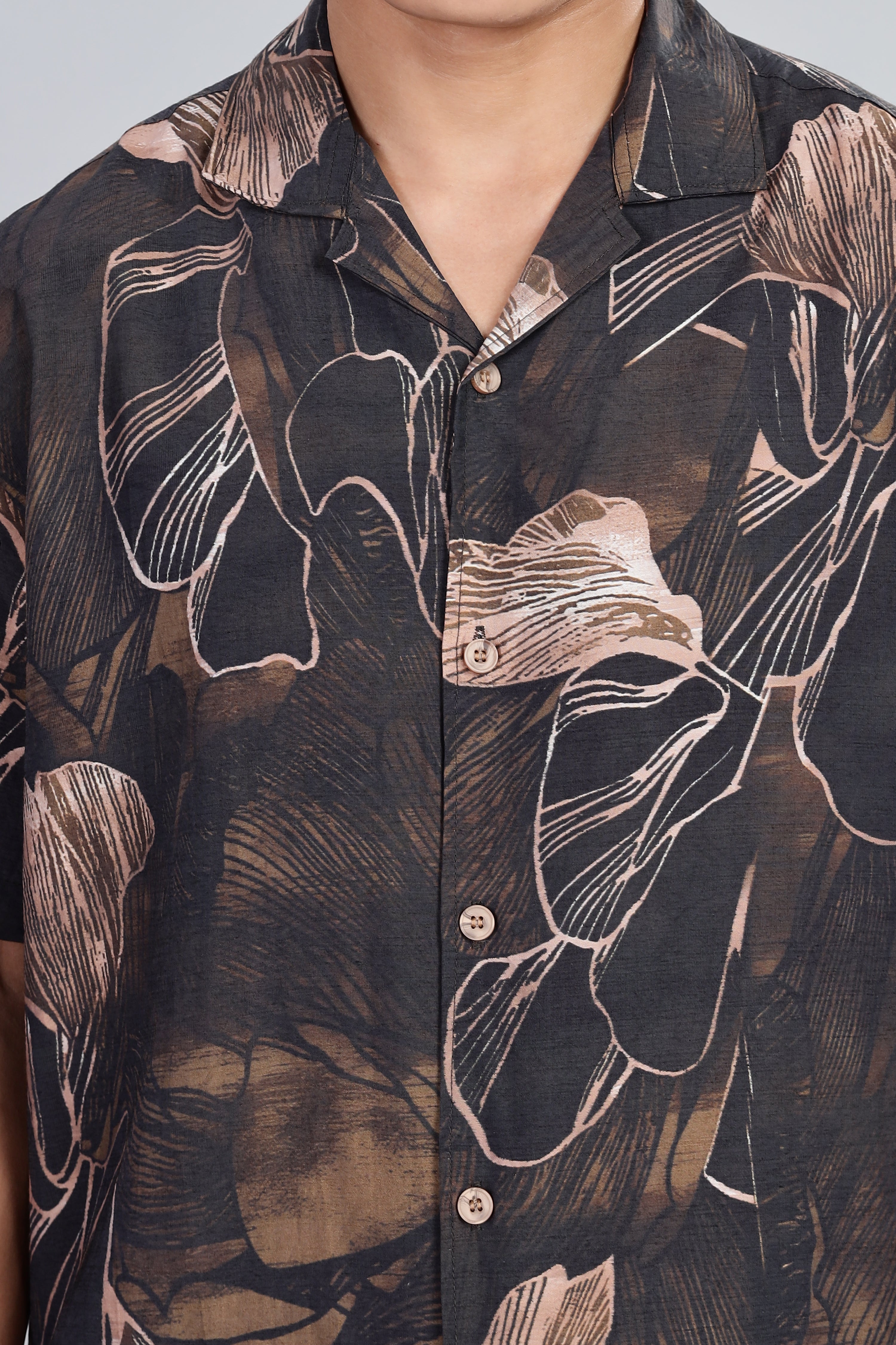 Box Fit Shirt in Cotton and Linen Mix