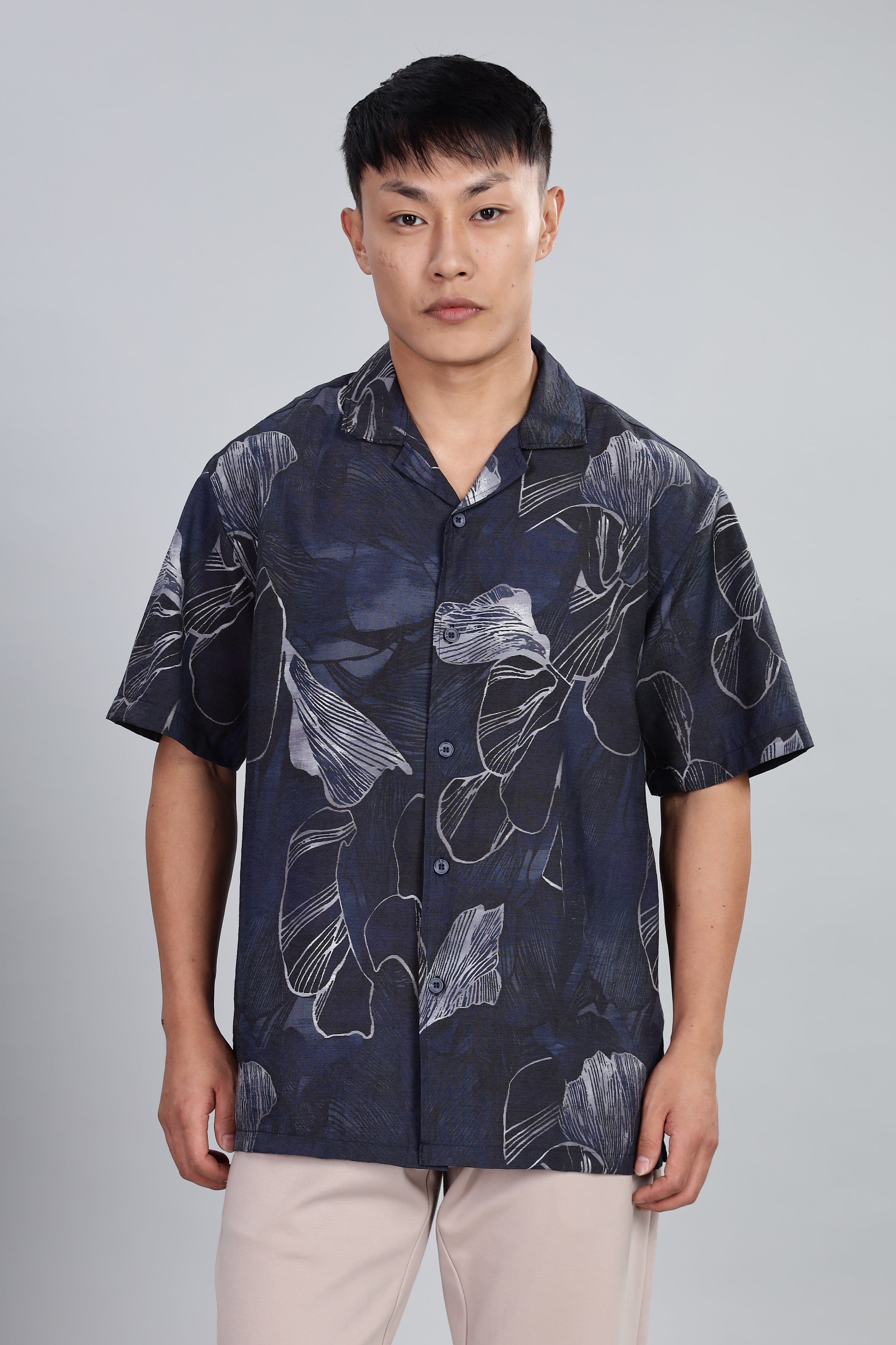 Box Fit Shirt in Cotton and Linen Mix