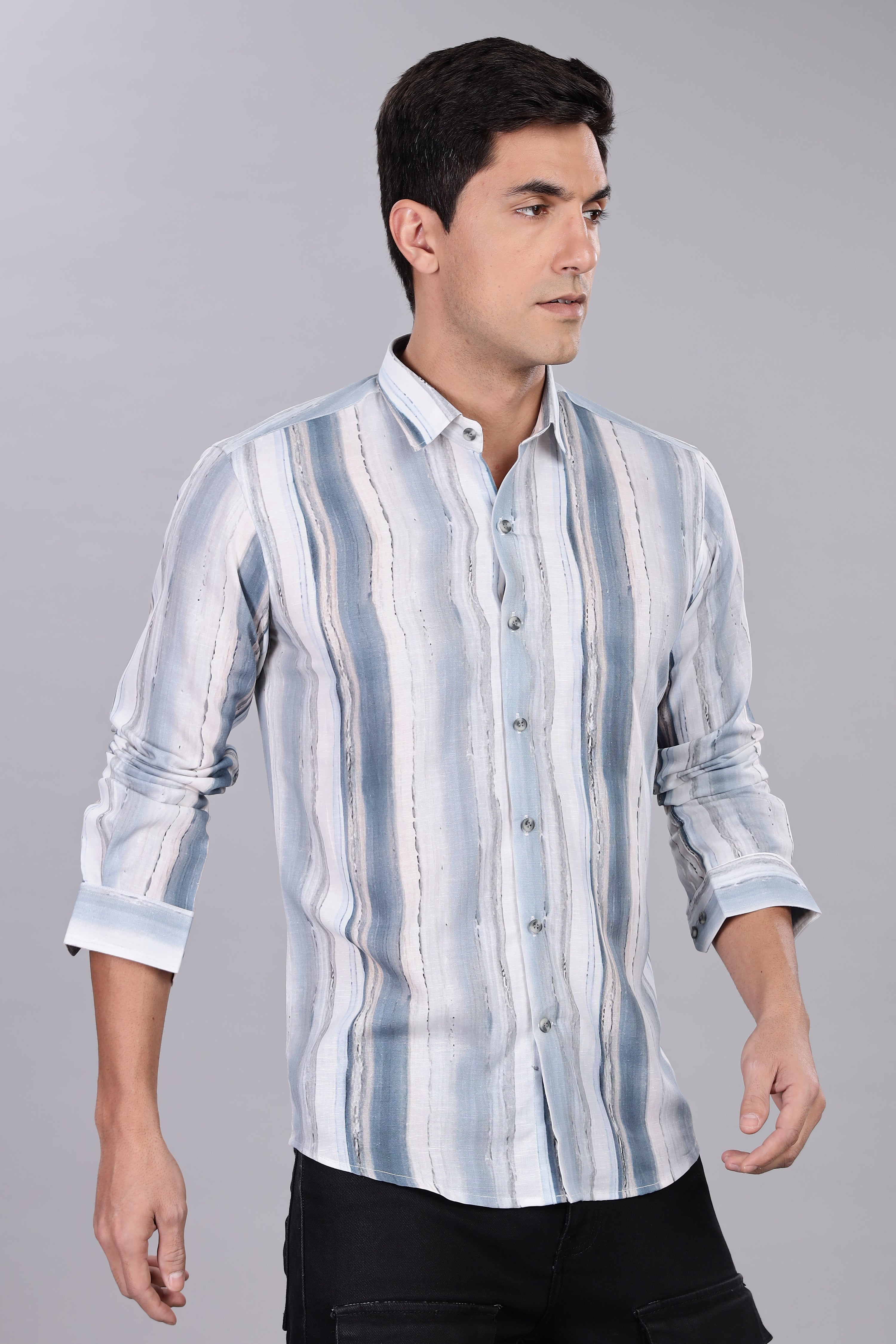 Smart Fit Shirt White Marble Texture Design