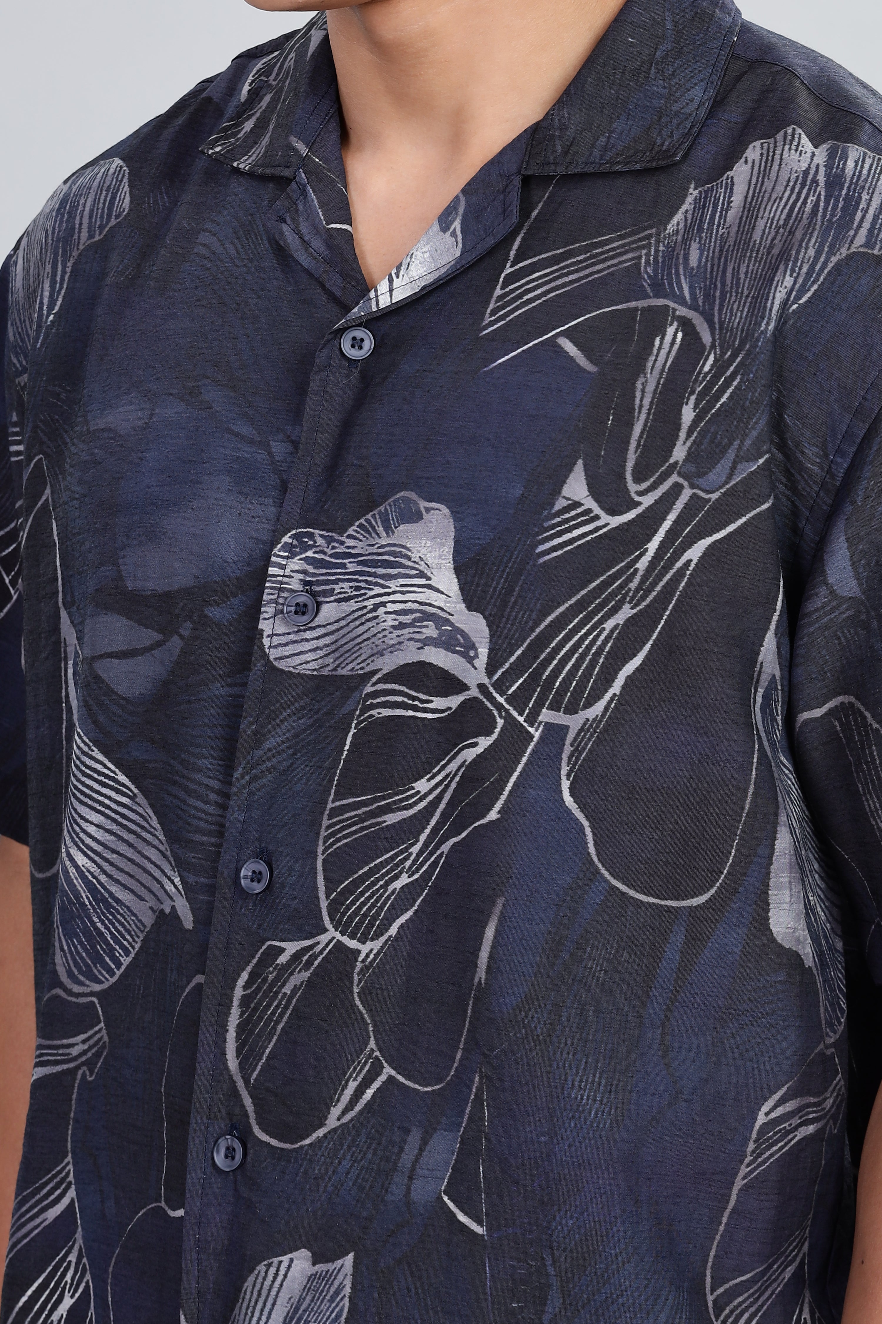 Box Fit Shirt in Cotton and Linen Mix