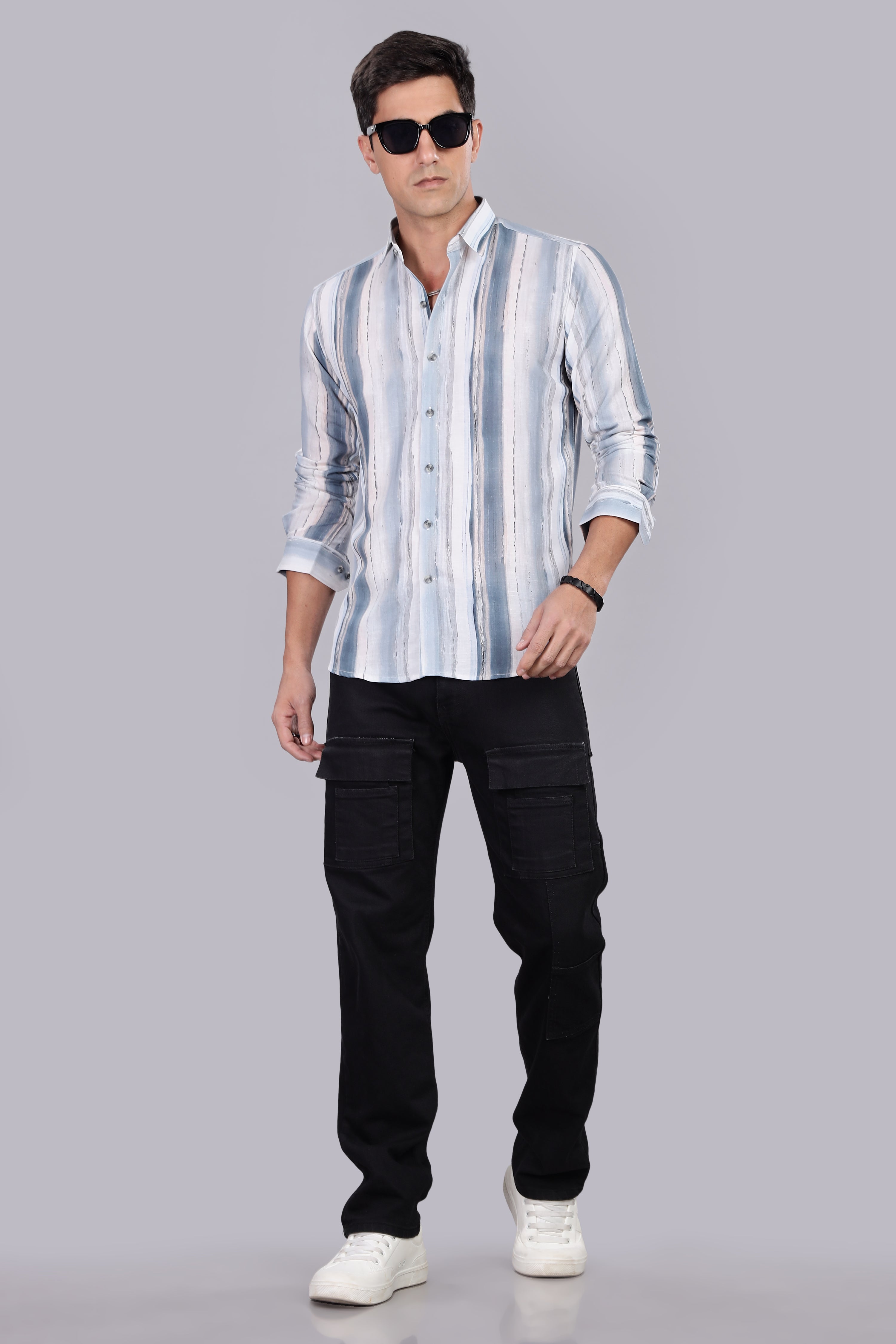Smart Fit Shirt White Marble Texture Design