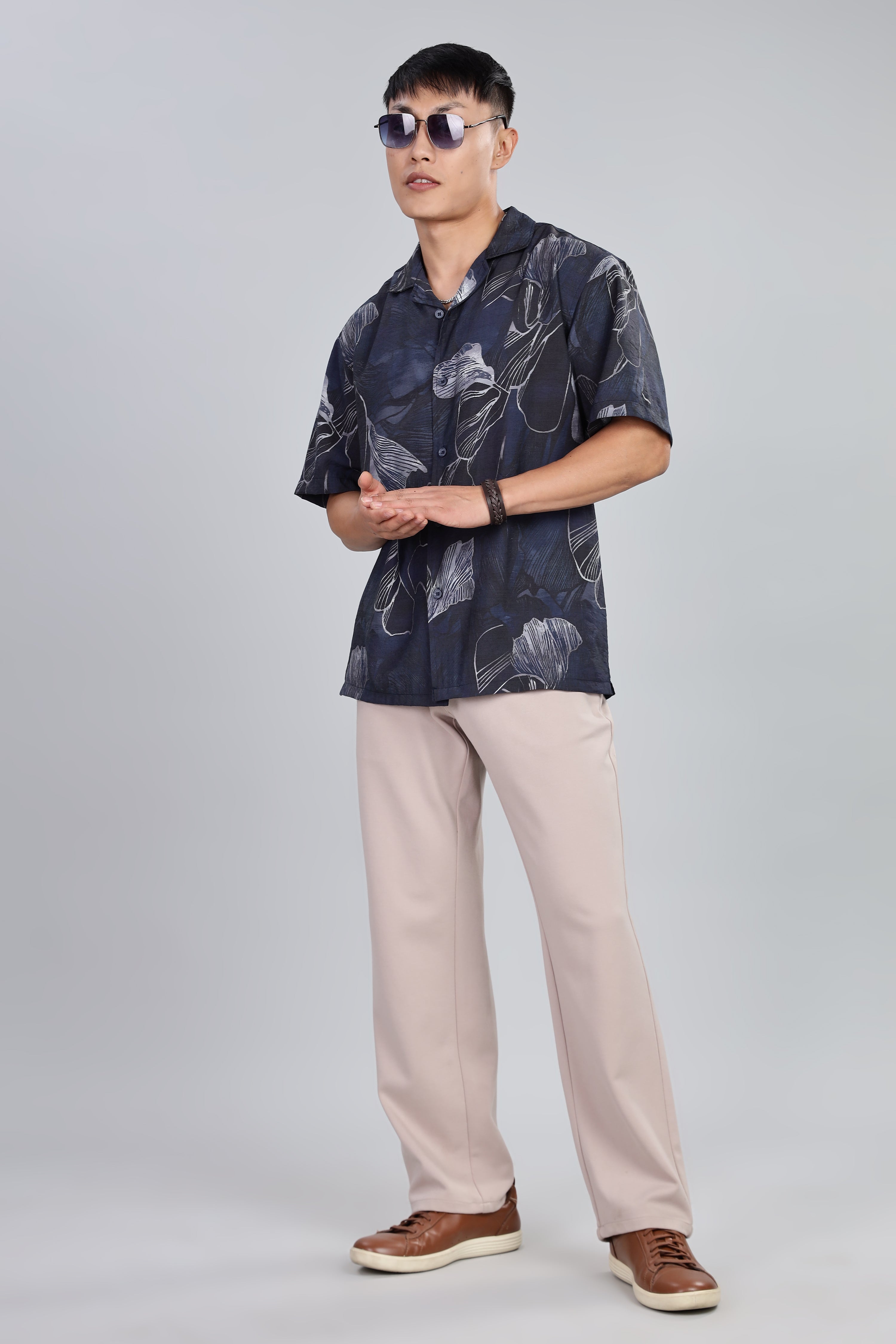 Box Fit Shirt in Cotton and Linen Mix