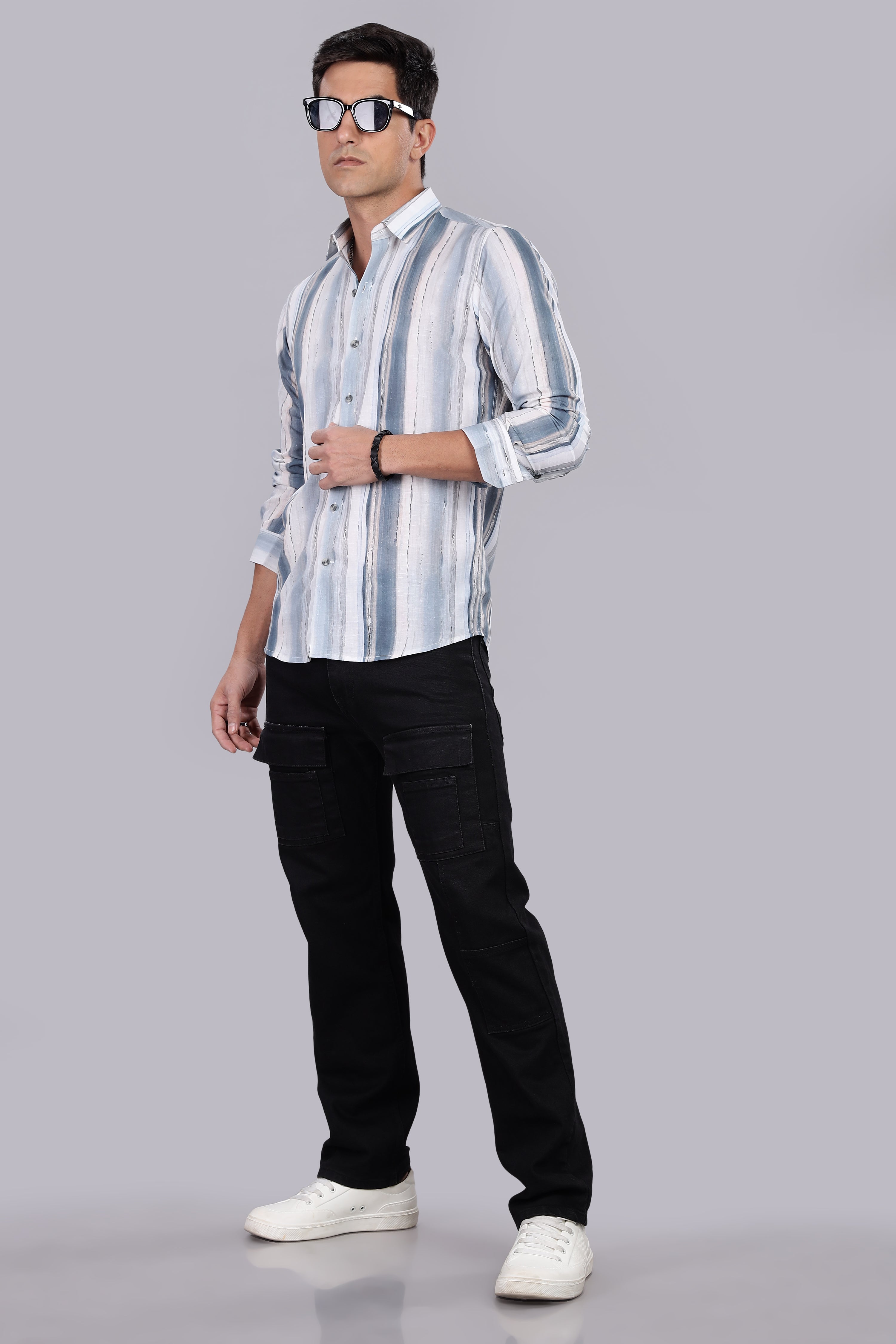 Smart Fit Shirt White Marble Texture Design