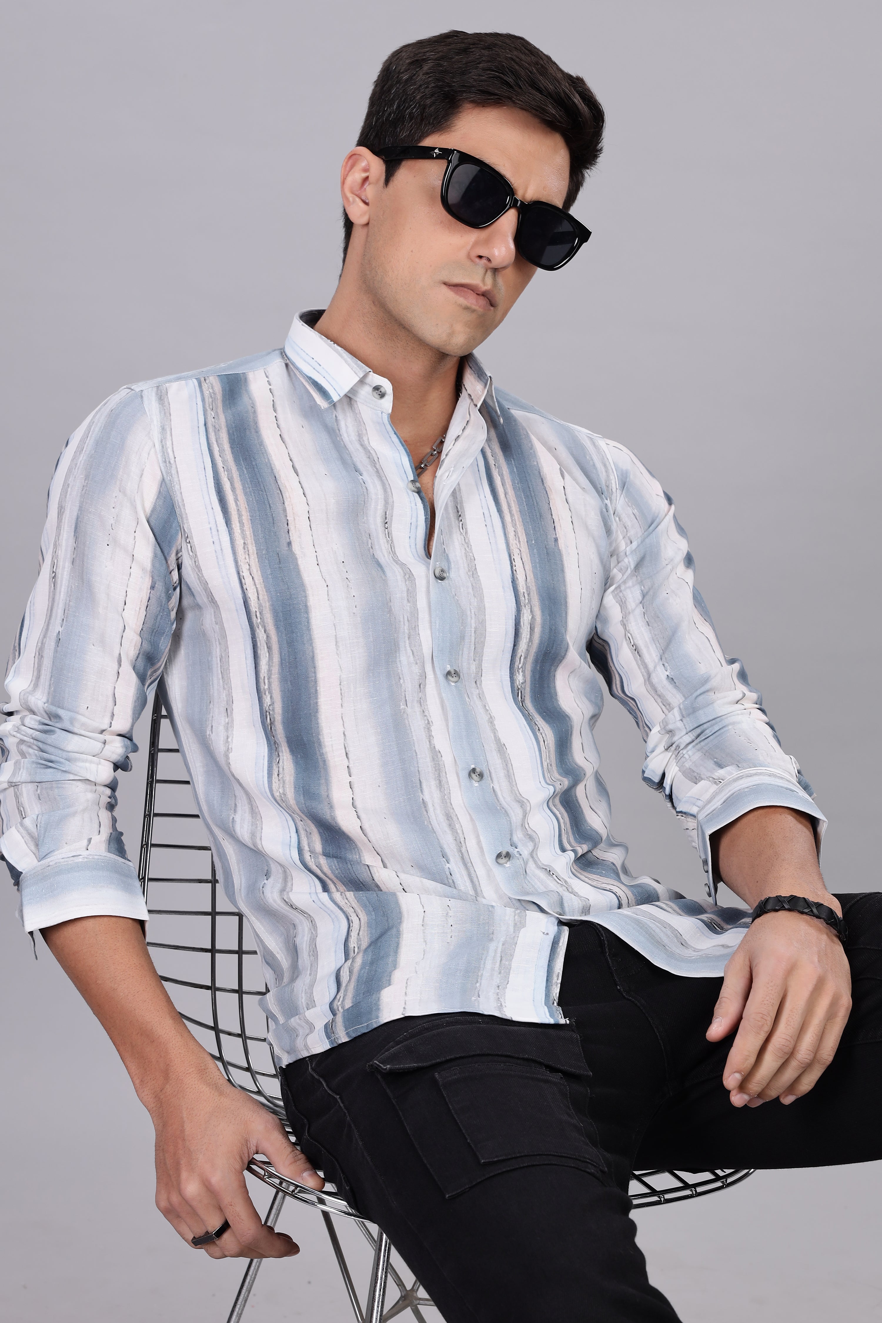 Smart Fit Shirt White Marble Texture Design
