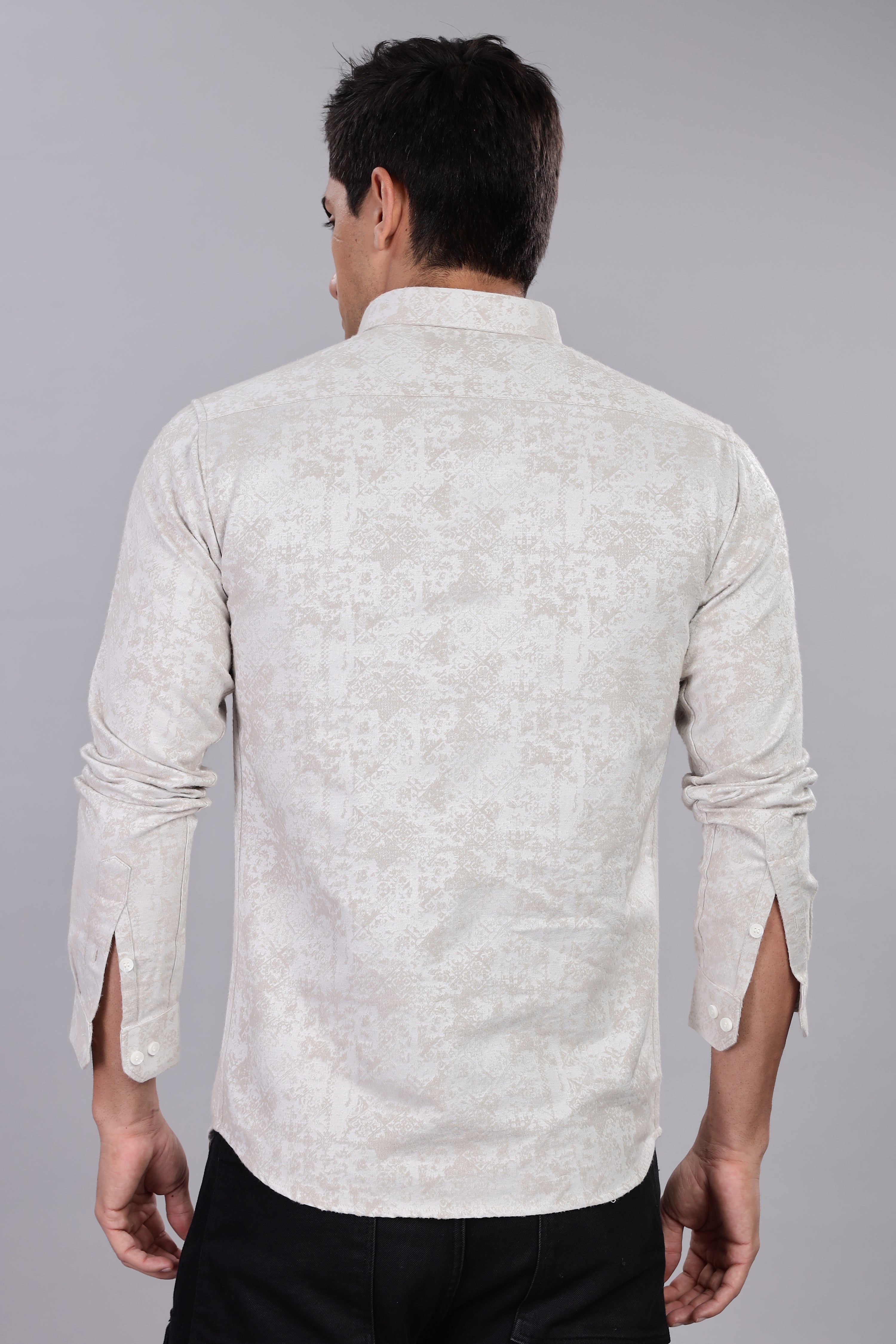 White Corduroy Smart Fit Double Pocket Shirt