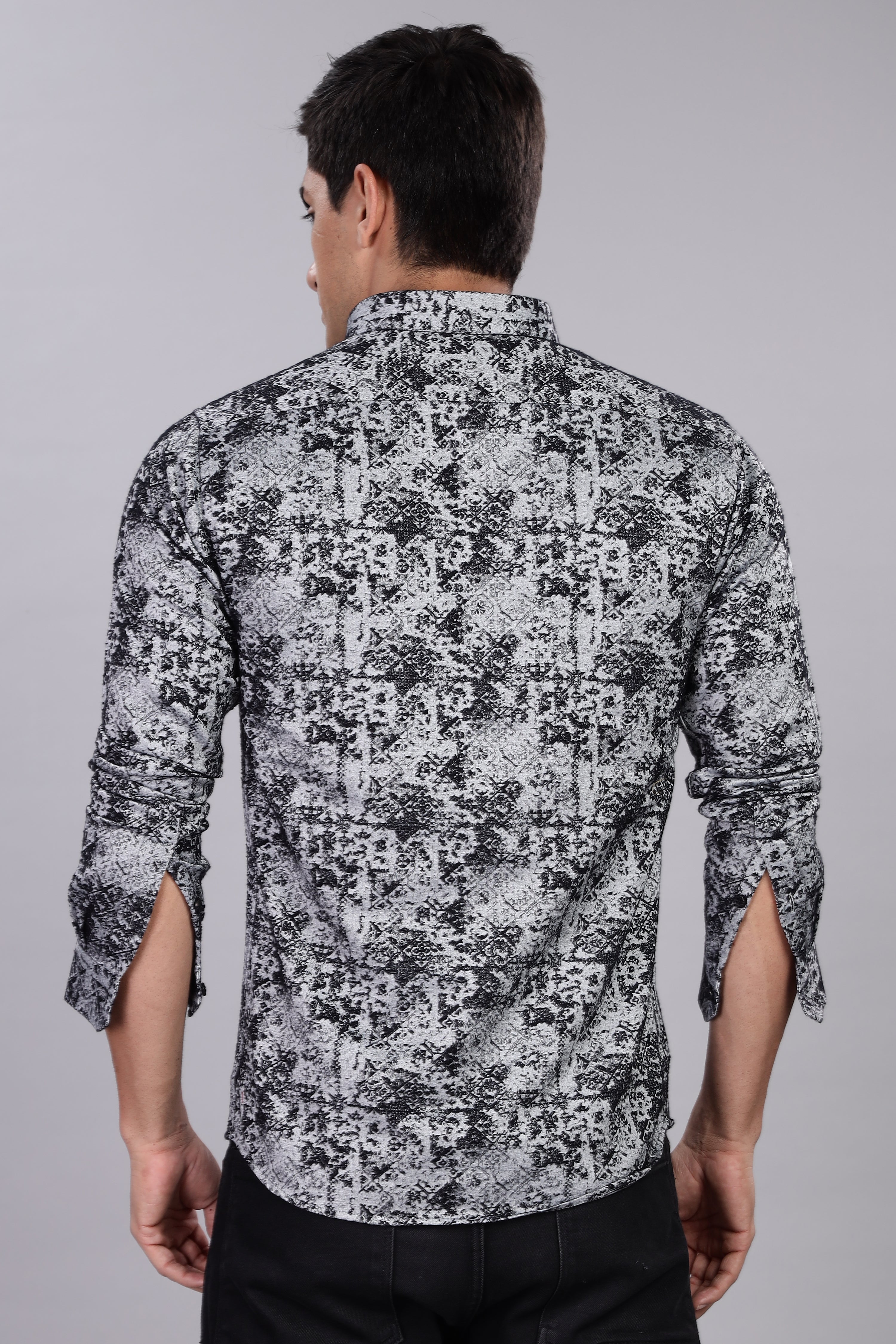 Black Corduroy Smart Fit Double Pocket Shirt