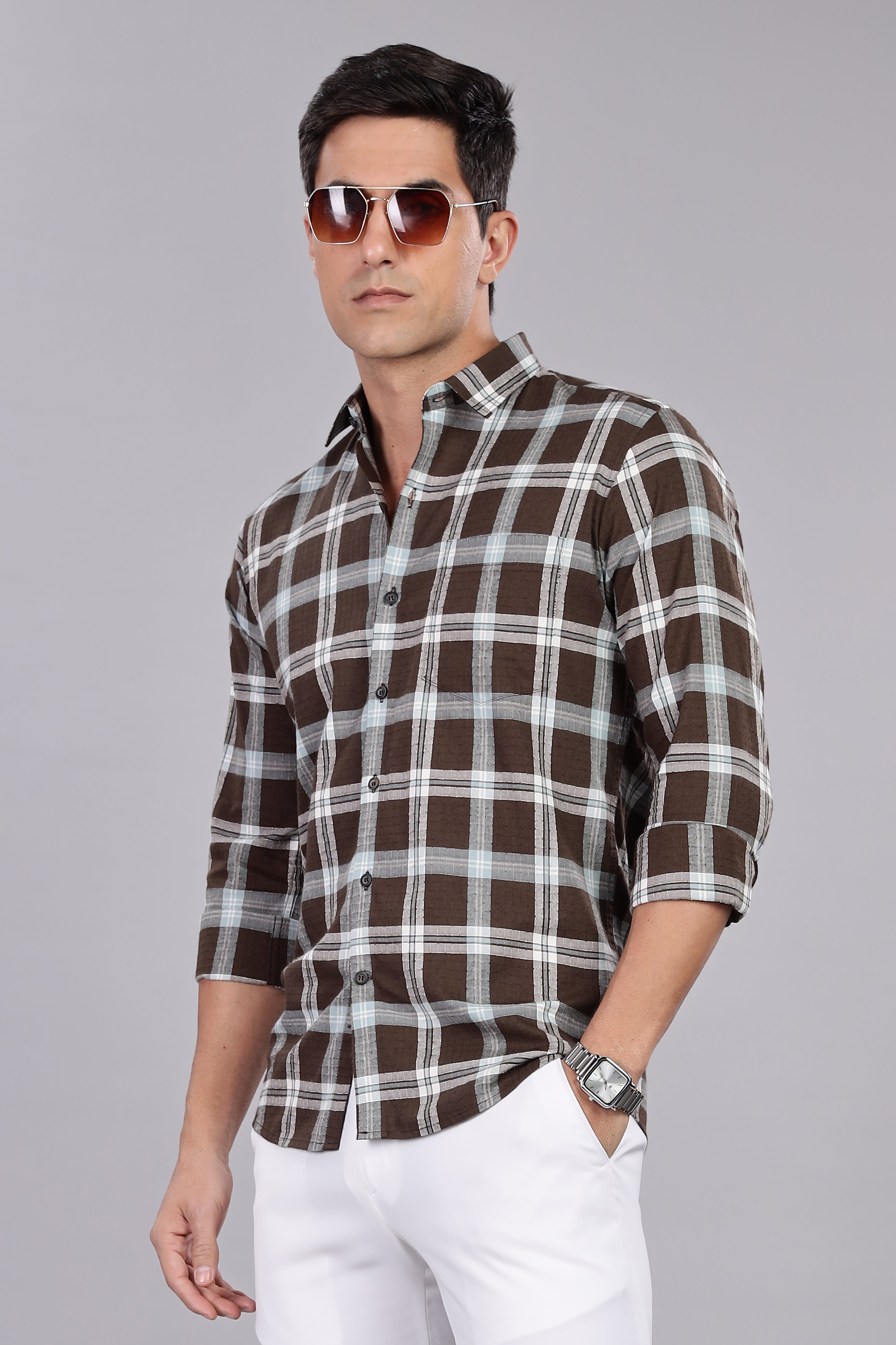 Straight Fit Checkered Shirt - Full Sleeve