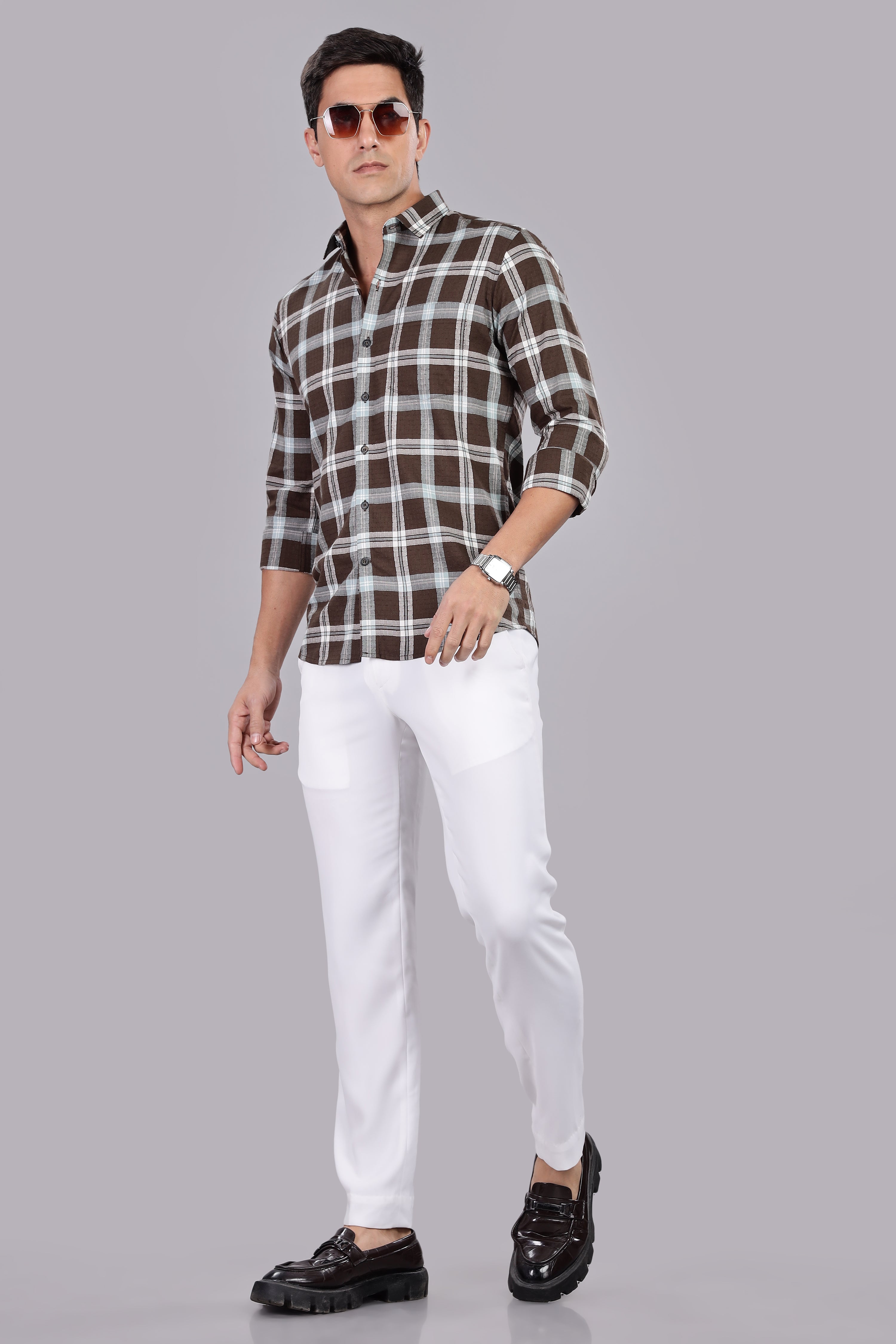 Straight Fit Checkered Shirt - Full Sleeve
