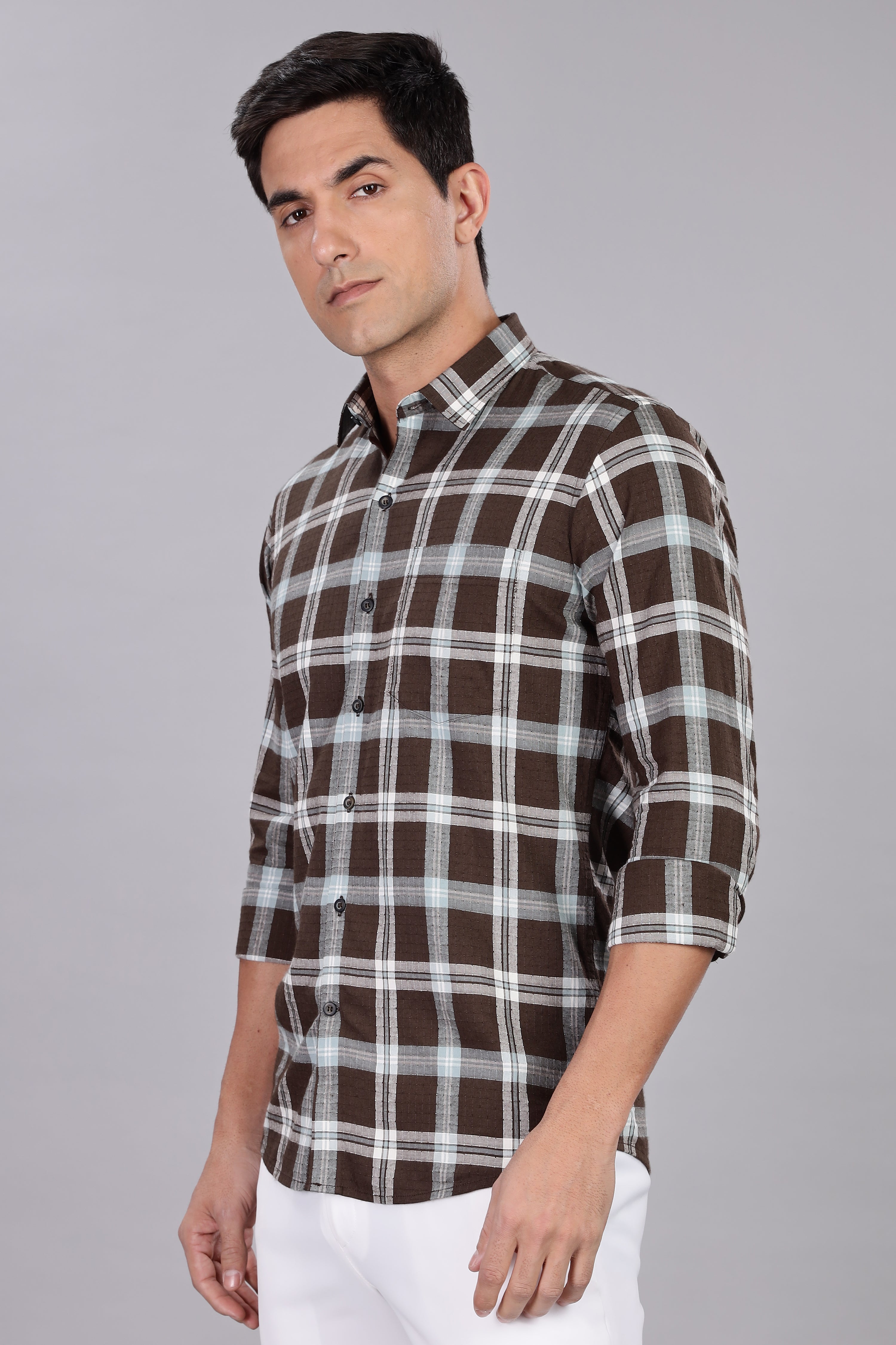 Straight Fit Checkered Shirt - Full Sleeve