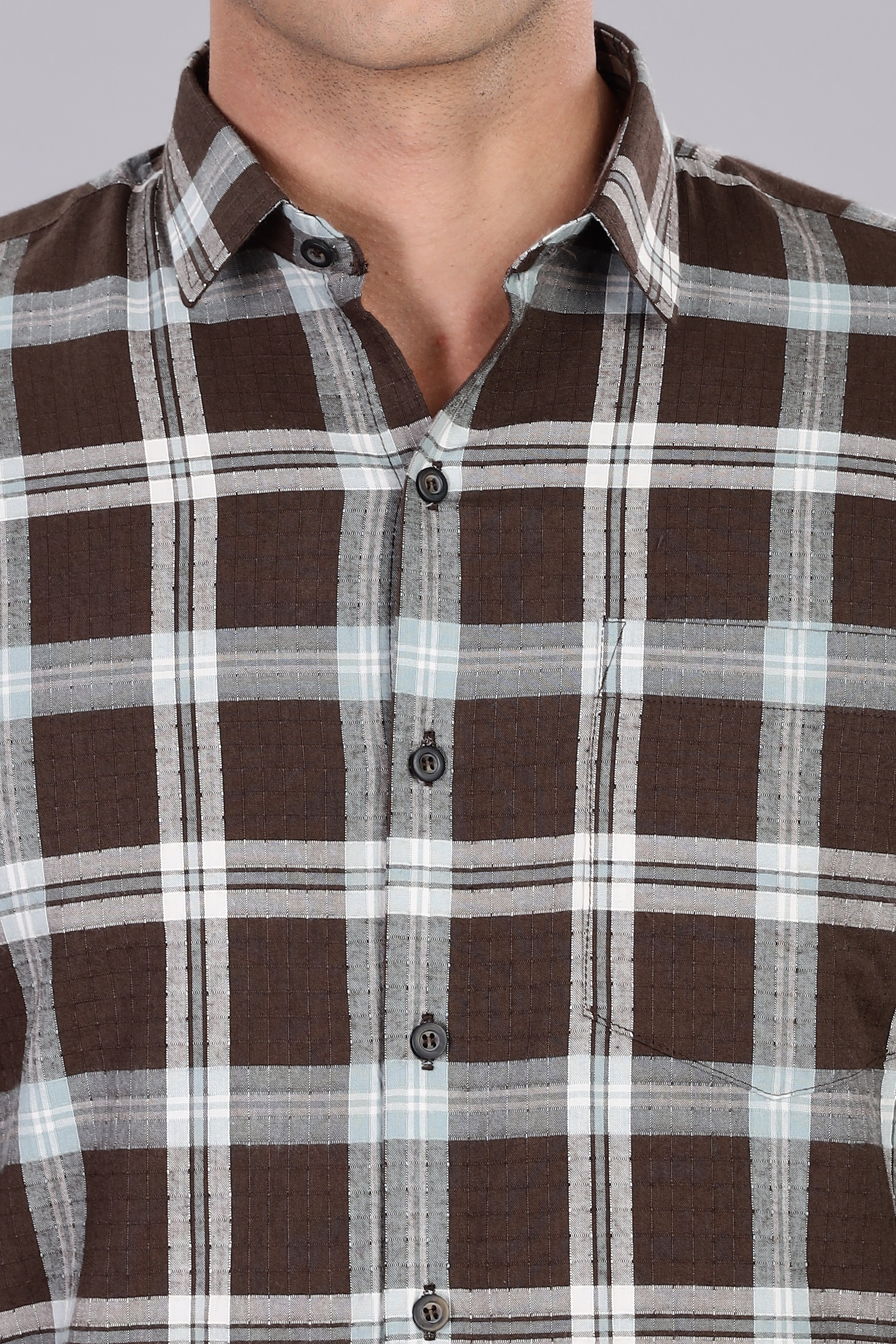 Straight Fit Checkered Shirt - Full Sleeve