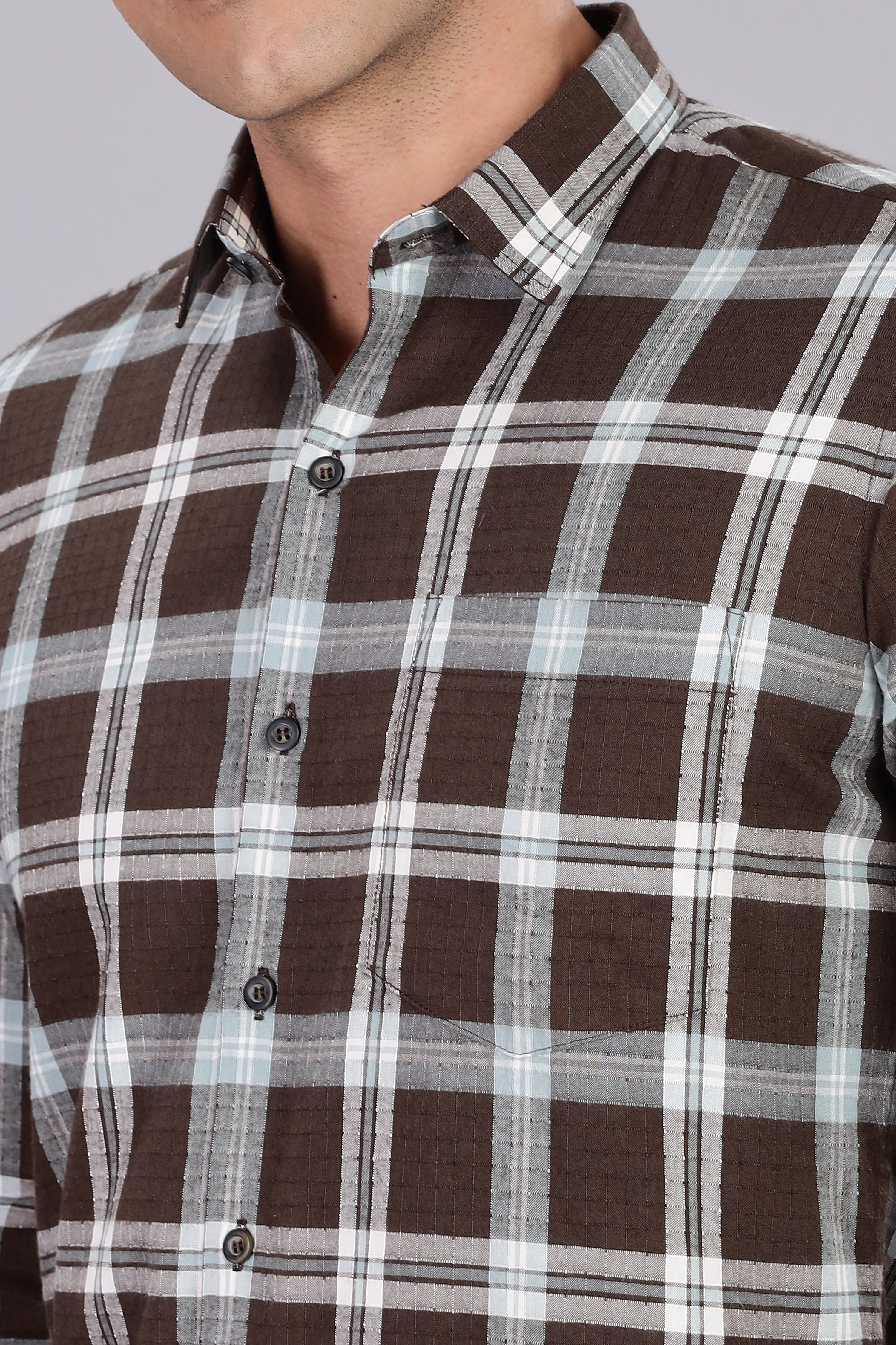 Straight Fit Checkered Shirt - Full Sleeve