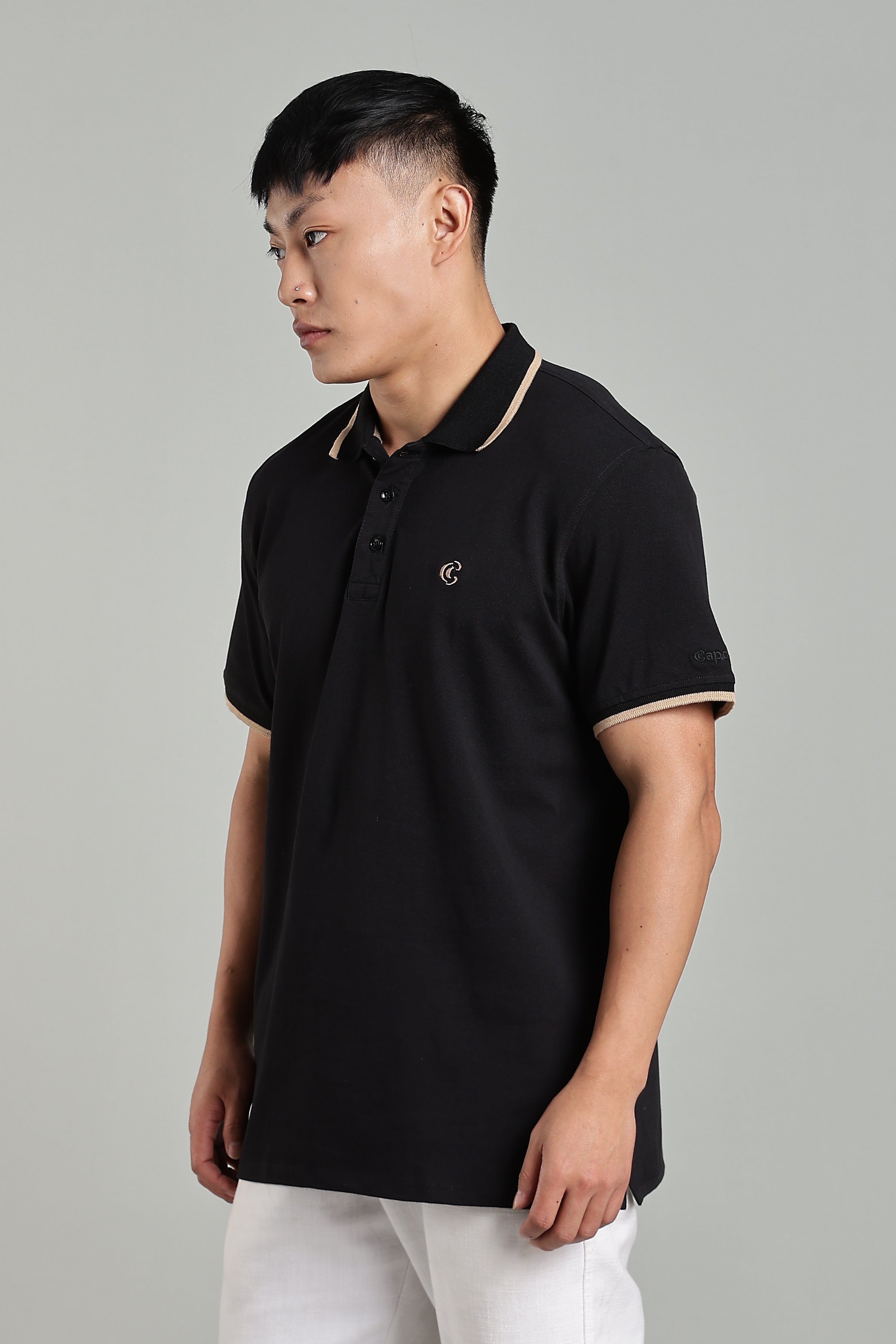CAPDAZZ BLACK POLO T-SHIRT