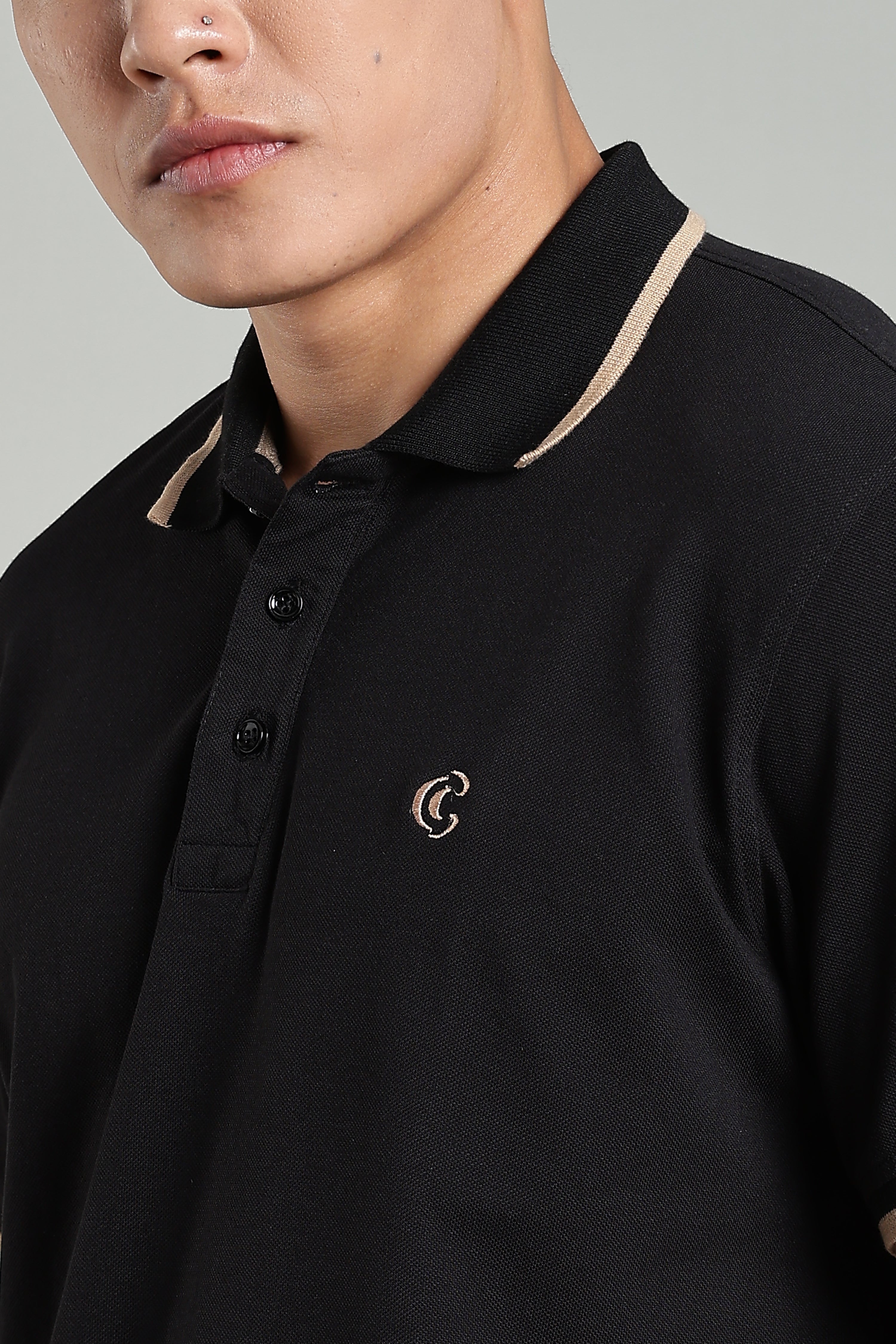 CAPDAZZ BLACK POLO T-SHIRT