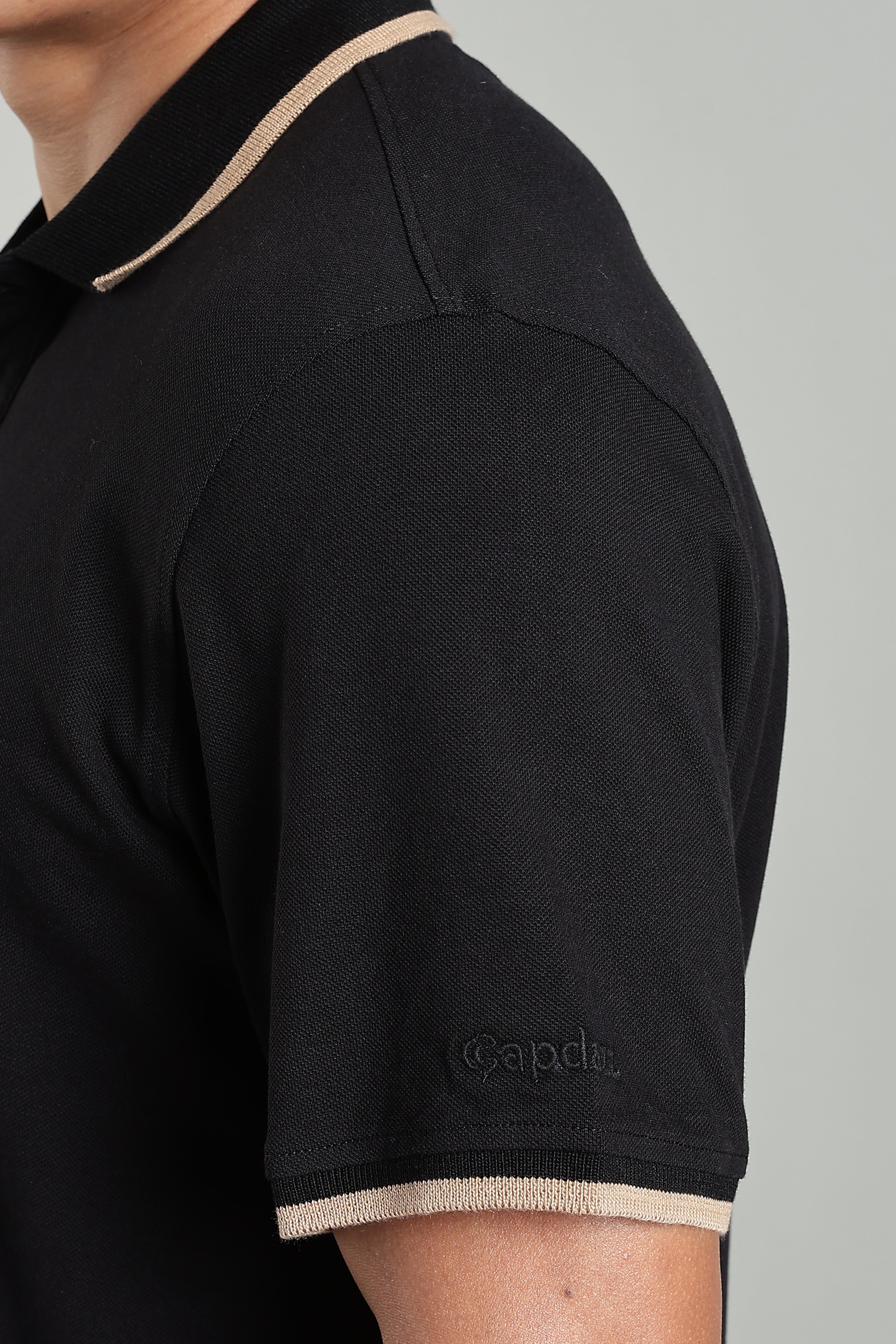 CAPDAZZ BLACK POLO T-SHIRT