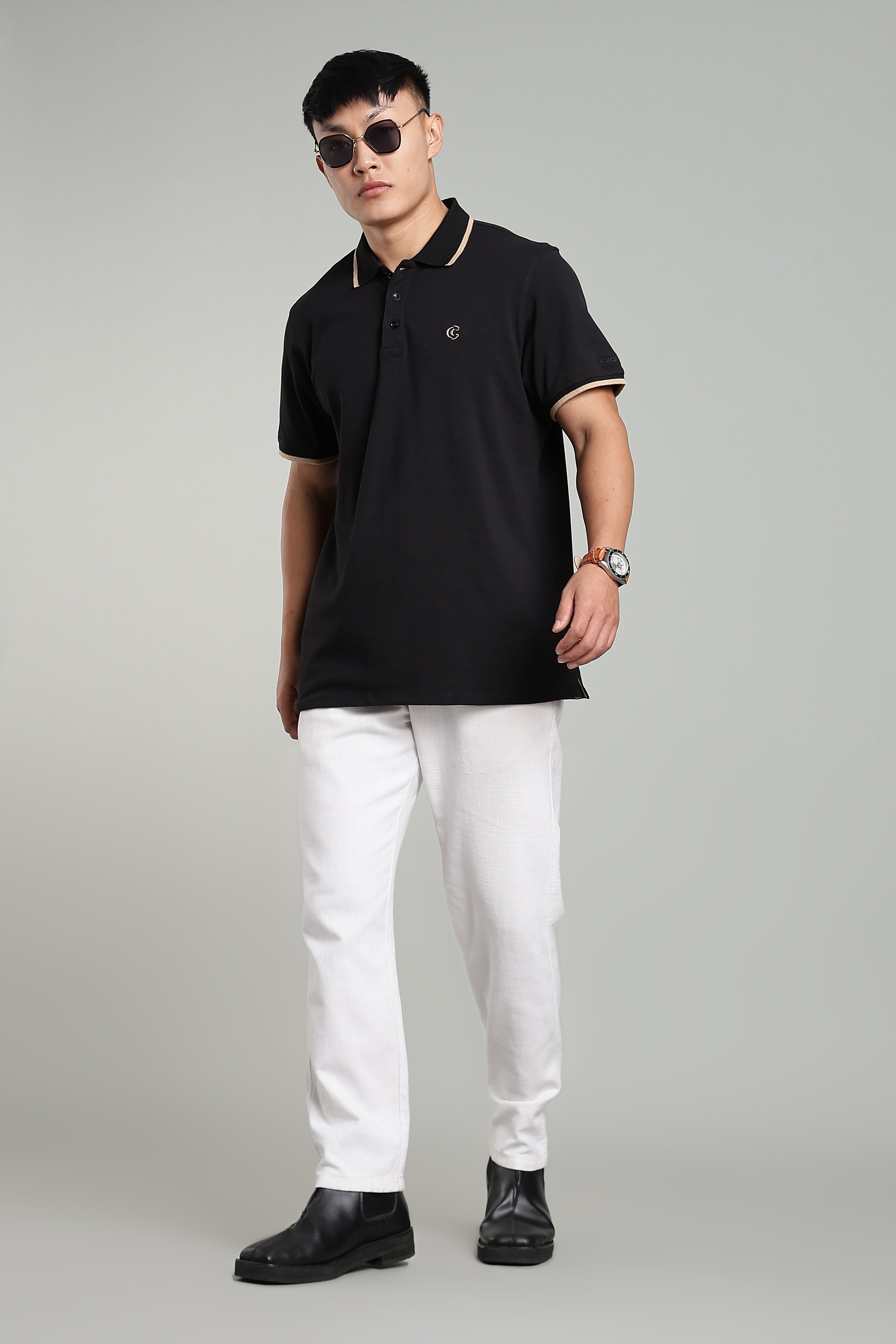 CAPDAZZ BLACK POLO T-SHIRT