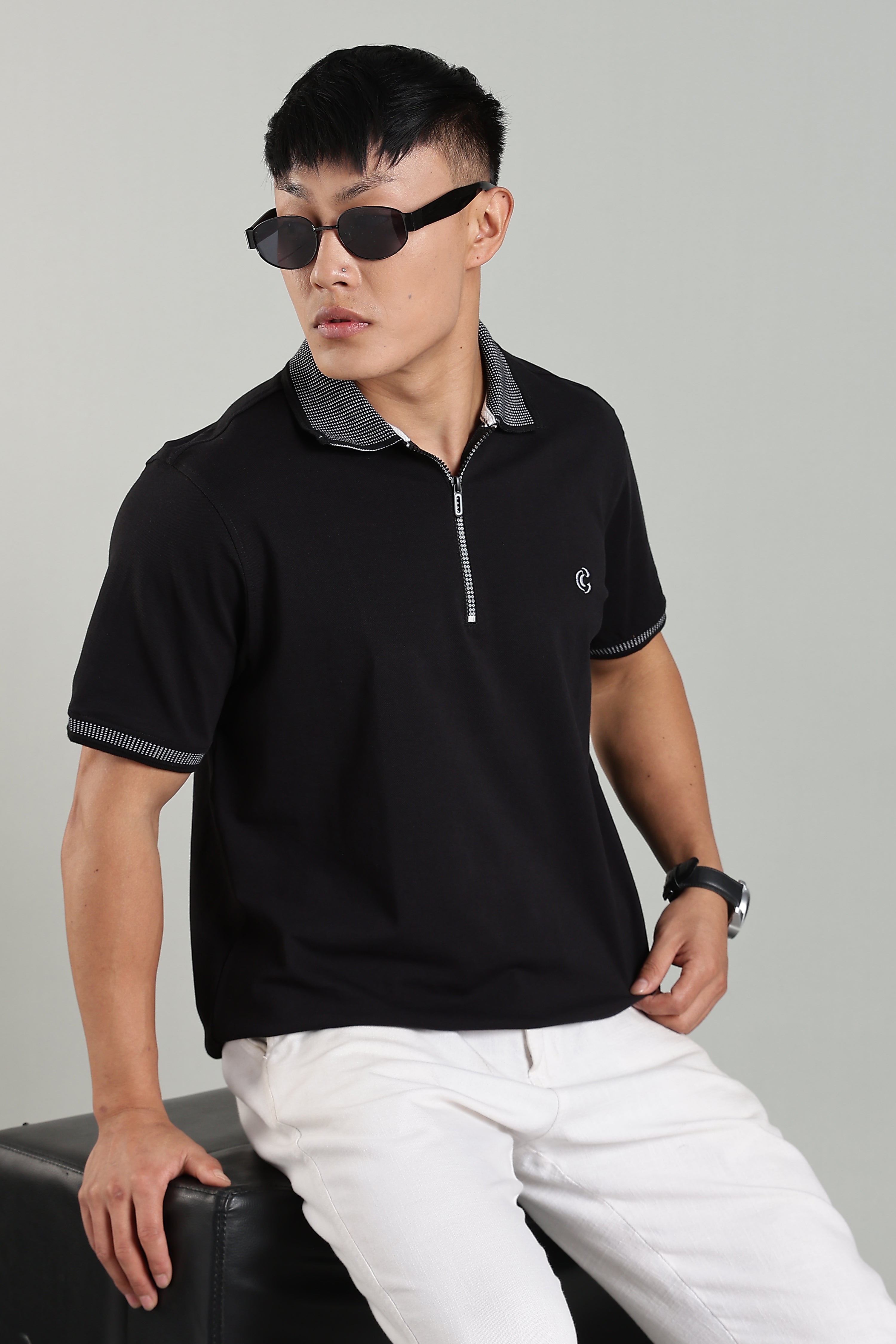 CAPDAZZ POLO BLACK T-SHIRT