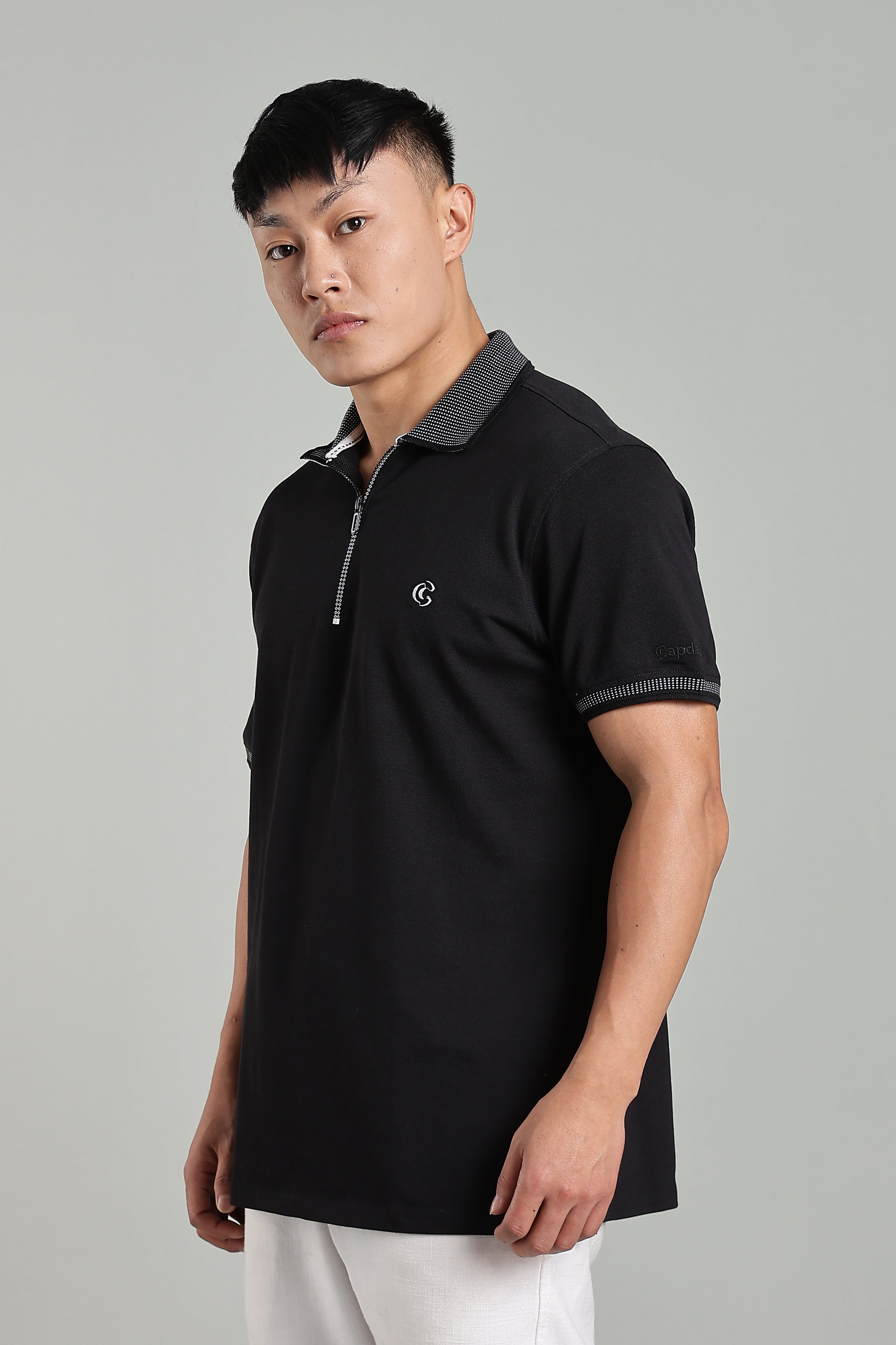 CAPDAZZ POLO BLACK T-SHIRT