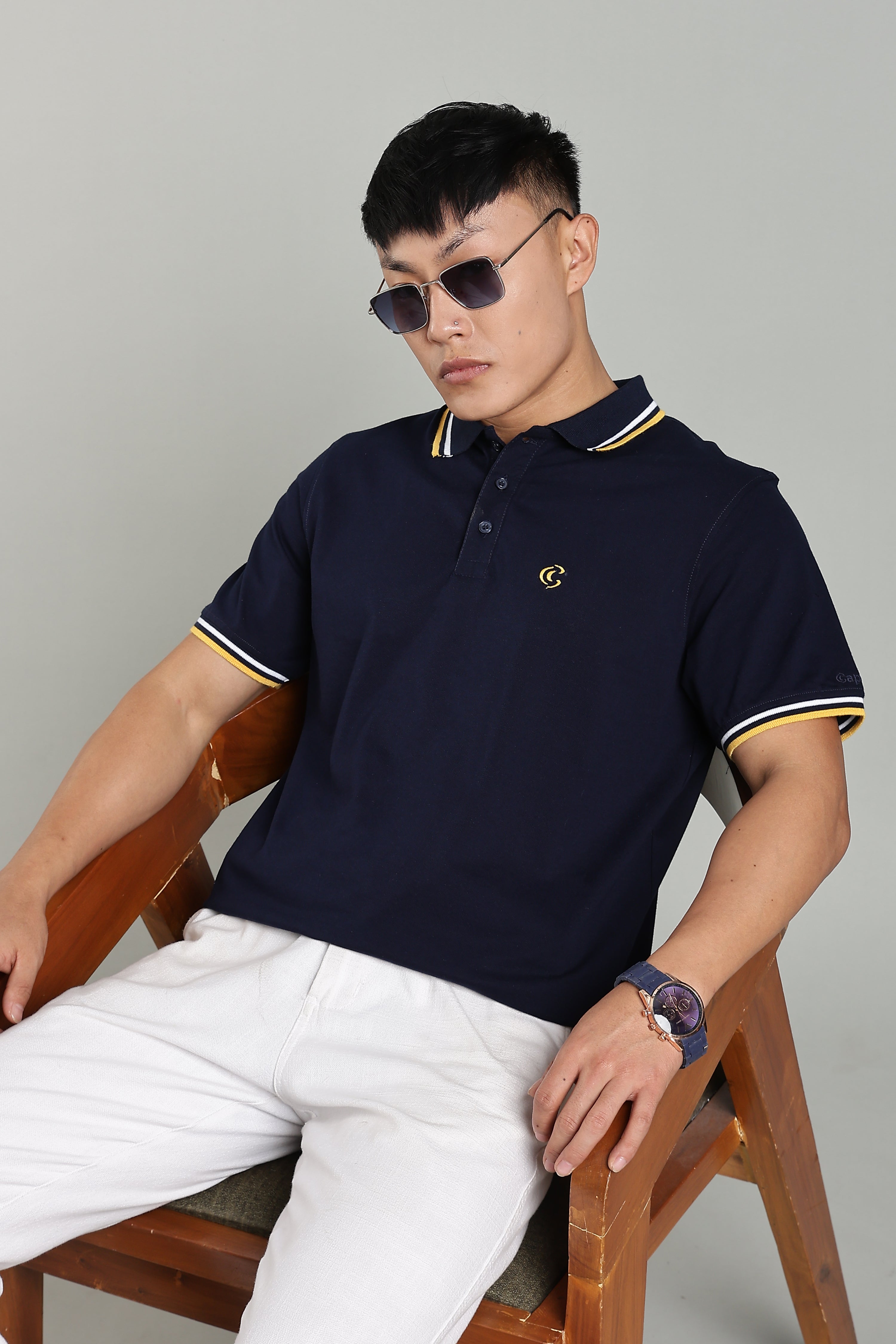 CAPDAZZ NAVY BLUE POLO T-SHIRT