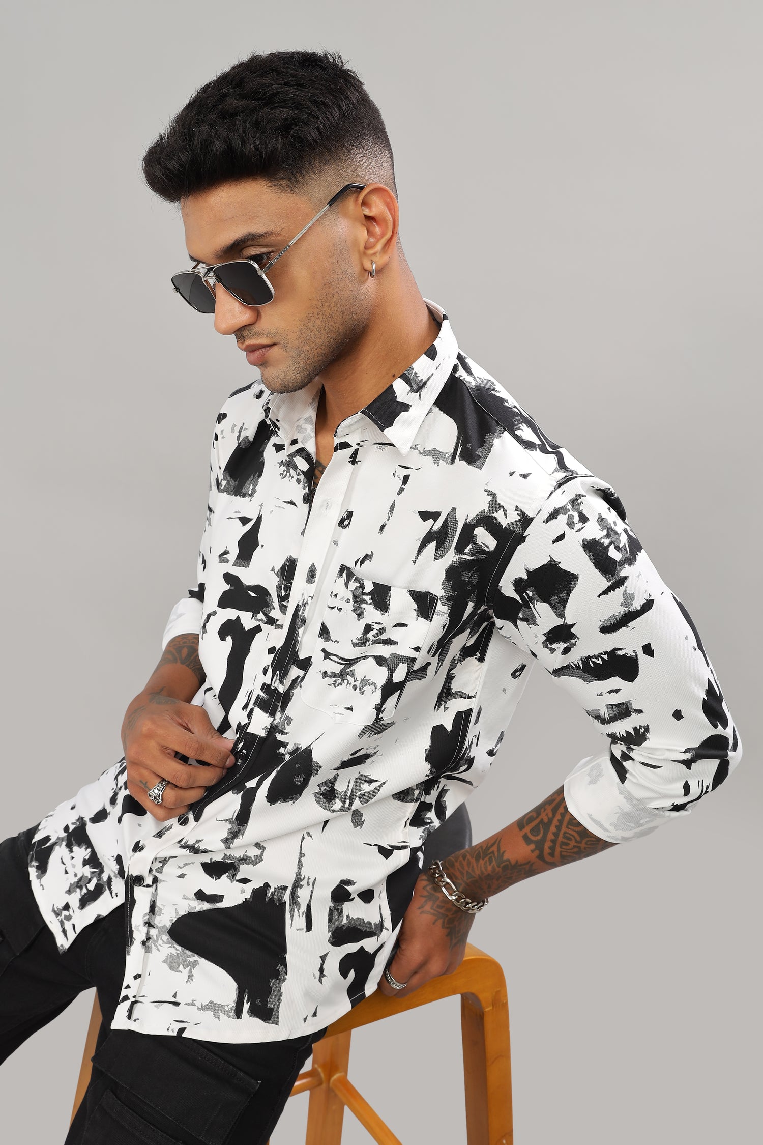 White Abstract Shirt