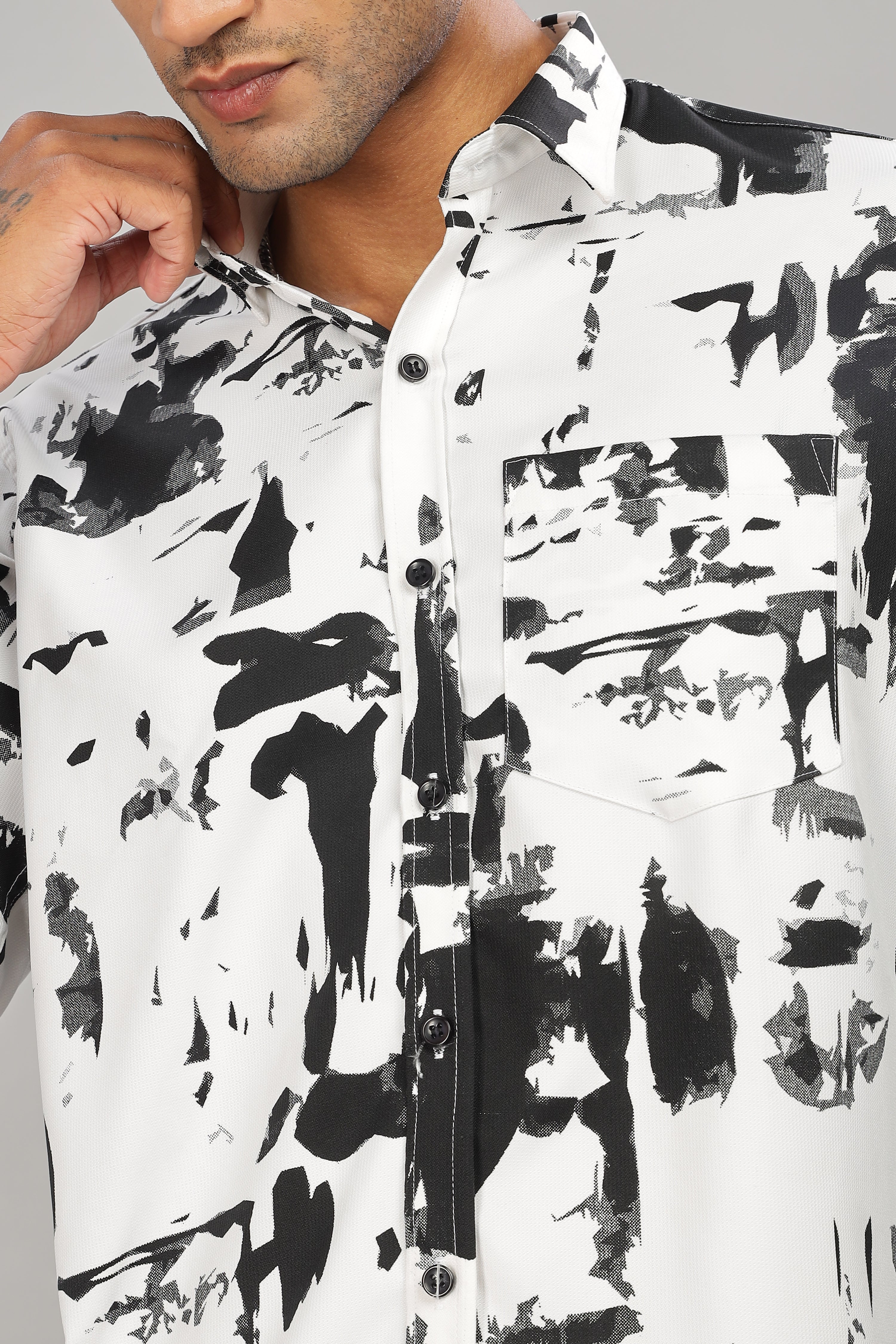 White Abstract Shirt