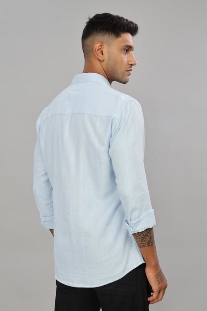 Pastel Blue Check Shirt