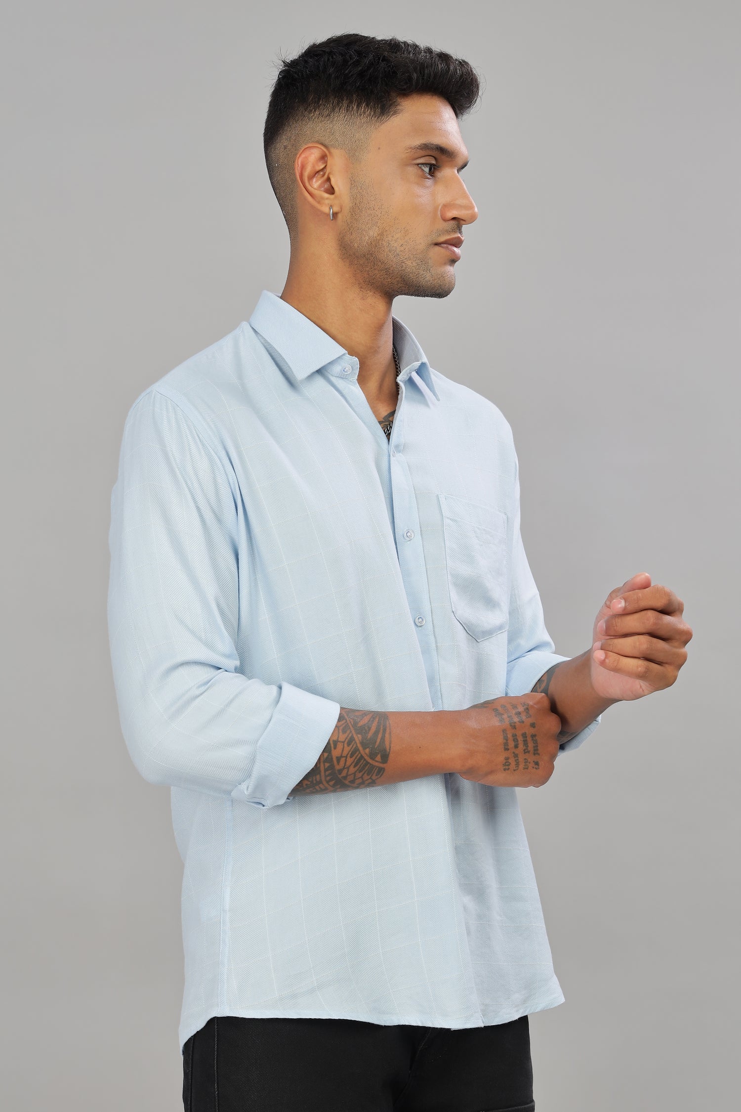 Pastel Blue Check Shirt