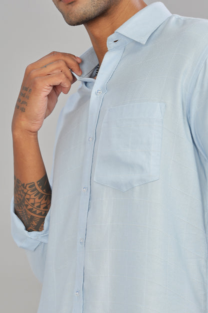 Pastel Blue Check Shirt