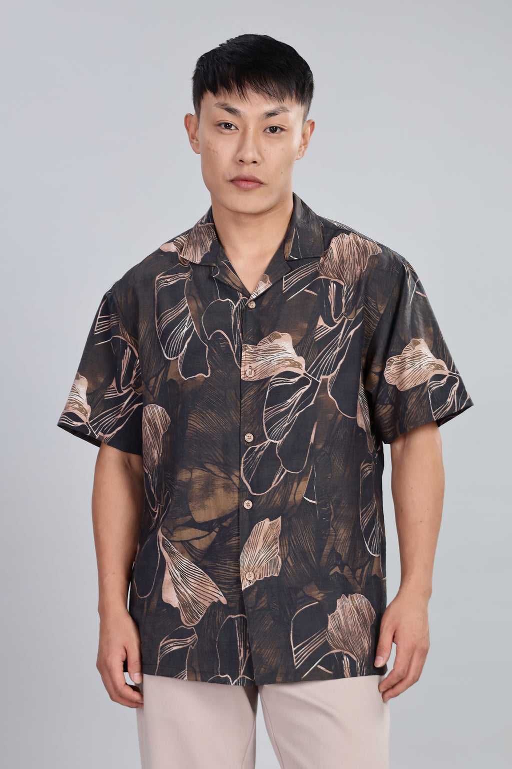 Box Fit Shirt in Cotton and Linen Mix