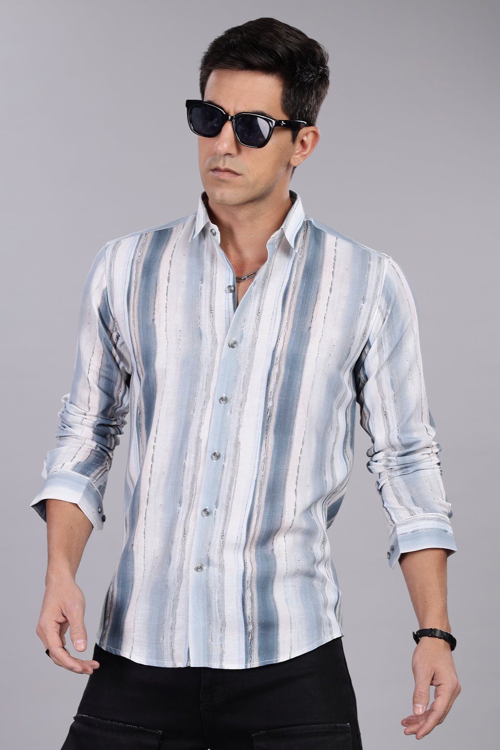 Smart Fit Shirt White Marble Texture Design