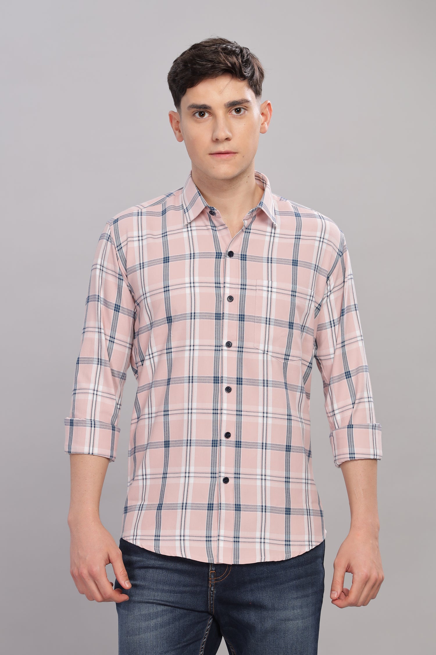 Pink check Shirt