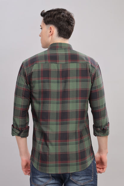 Bold Green and black check shirt