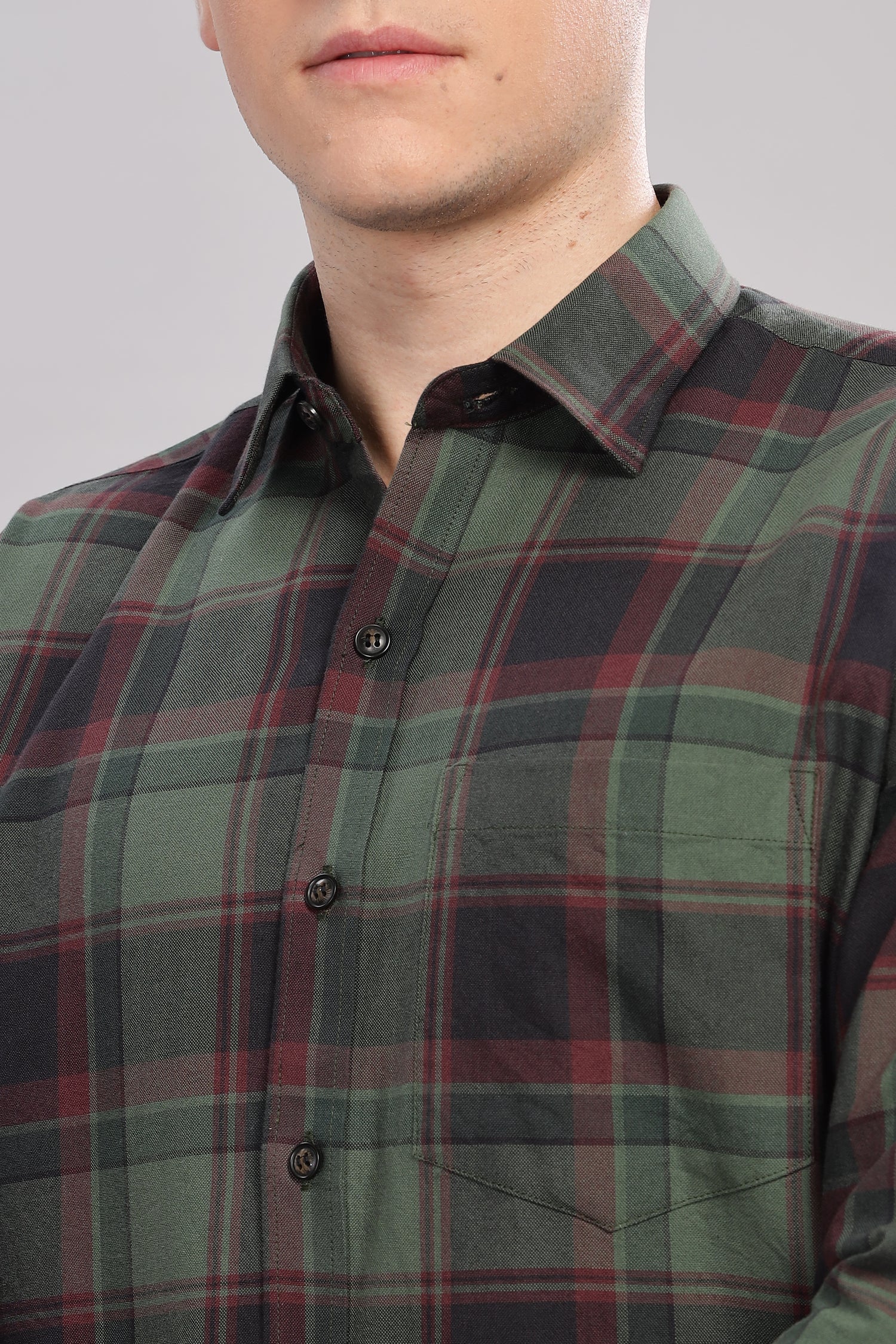 Bold Green and black check shirt