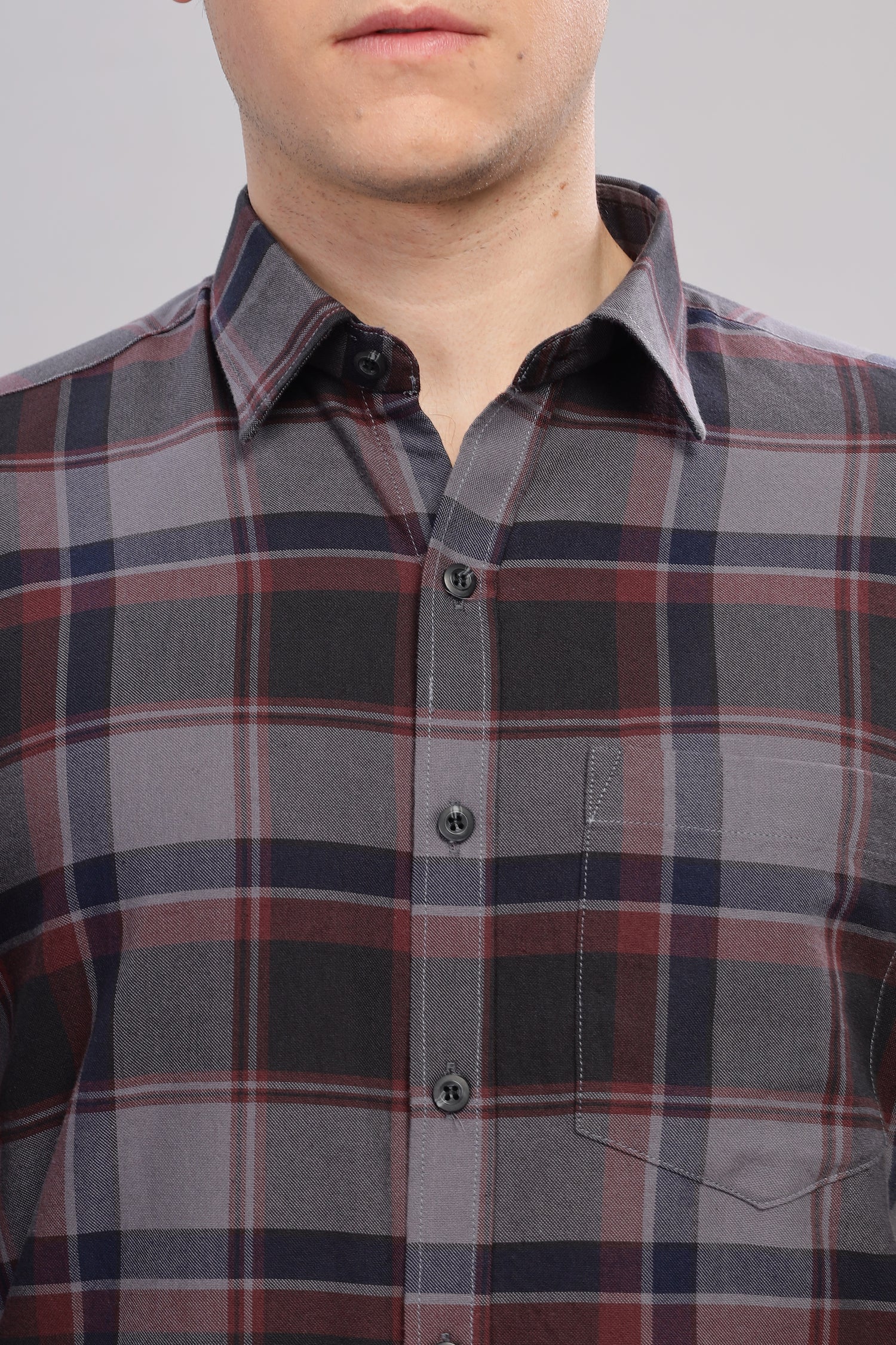 Bold Grey and black check shirt