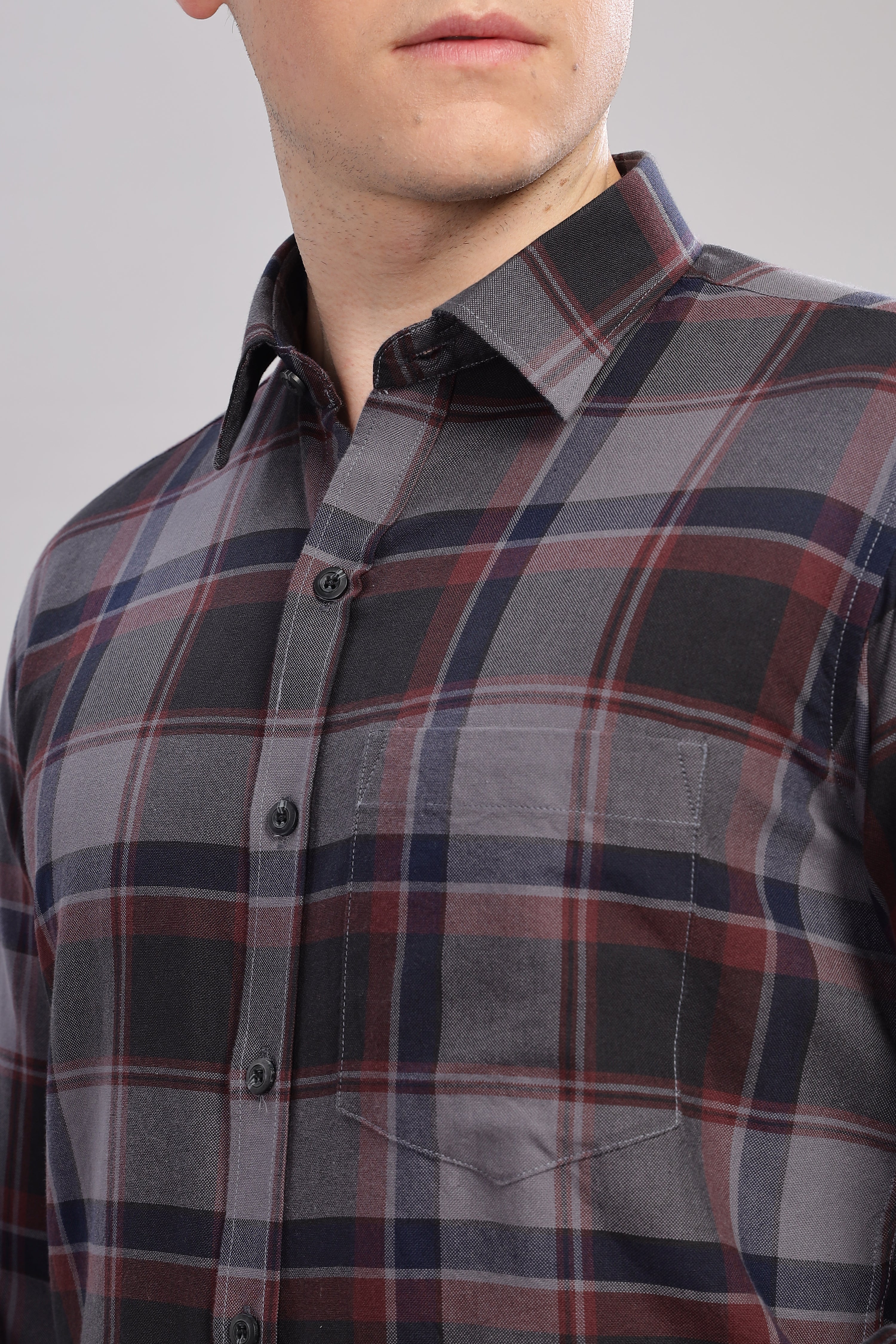 Bold Grey and black check shirt