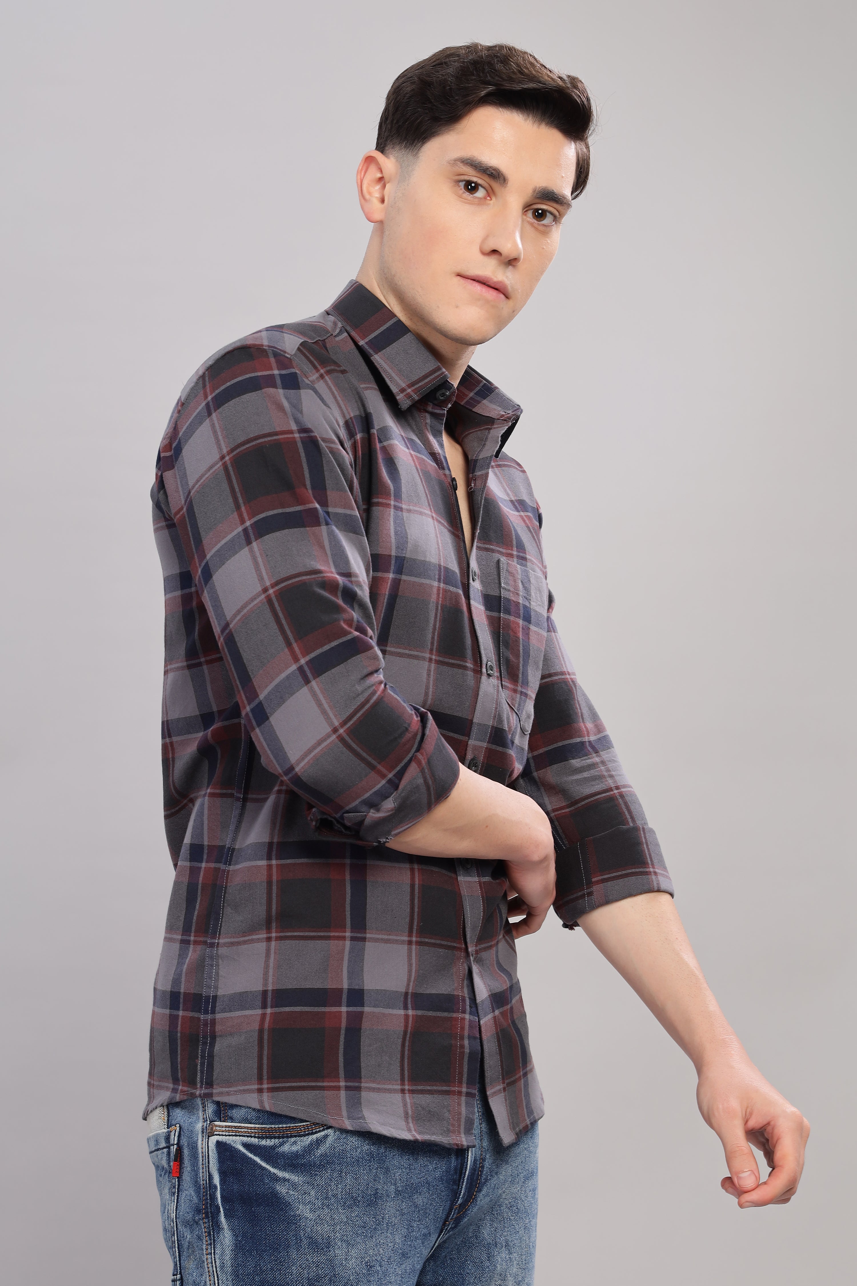 Bold Grey and black check shirt