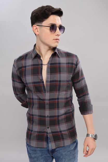 Bold Grey and black check shirt