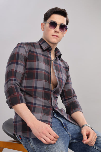 Bold Grey and black check shirt