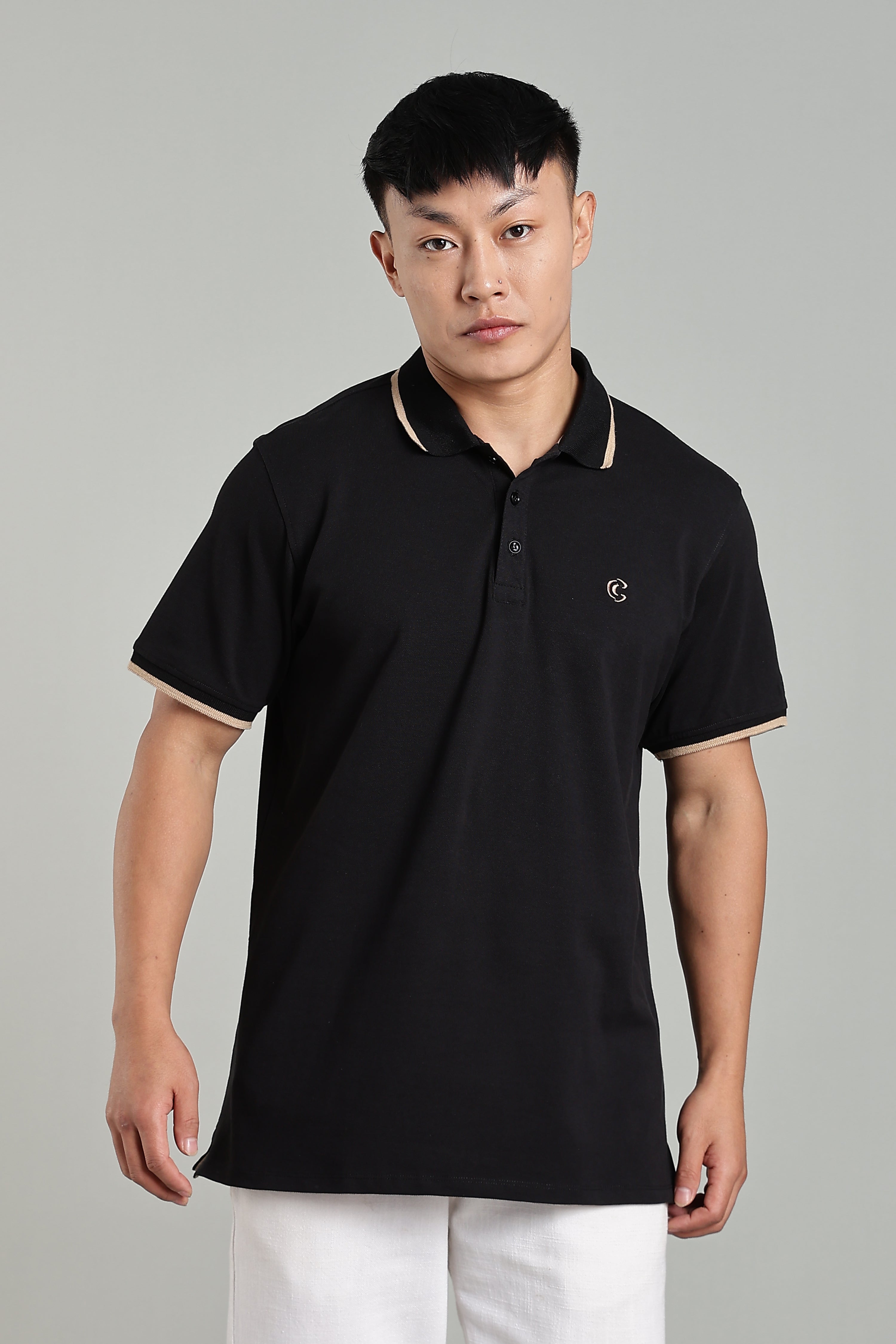 CAPDAZZ BLACK POLO T-SHIRT