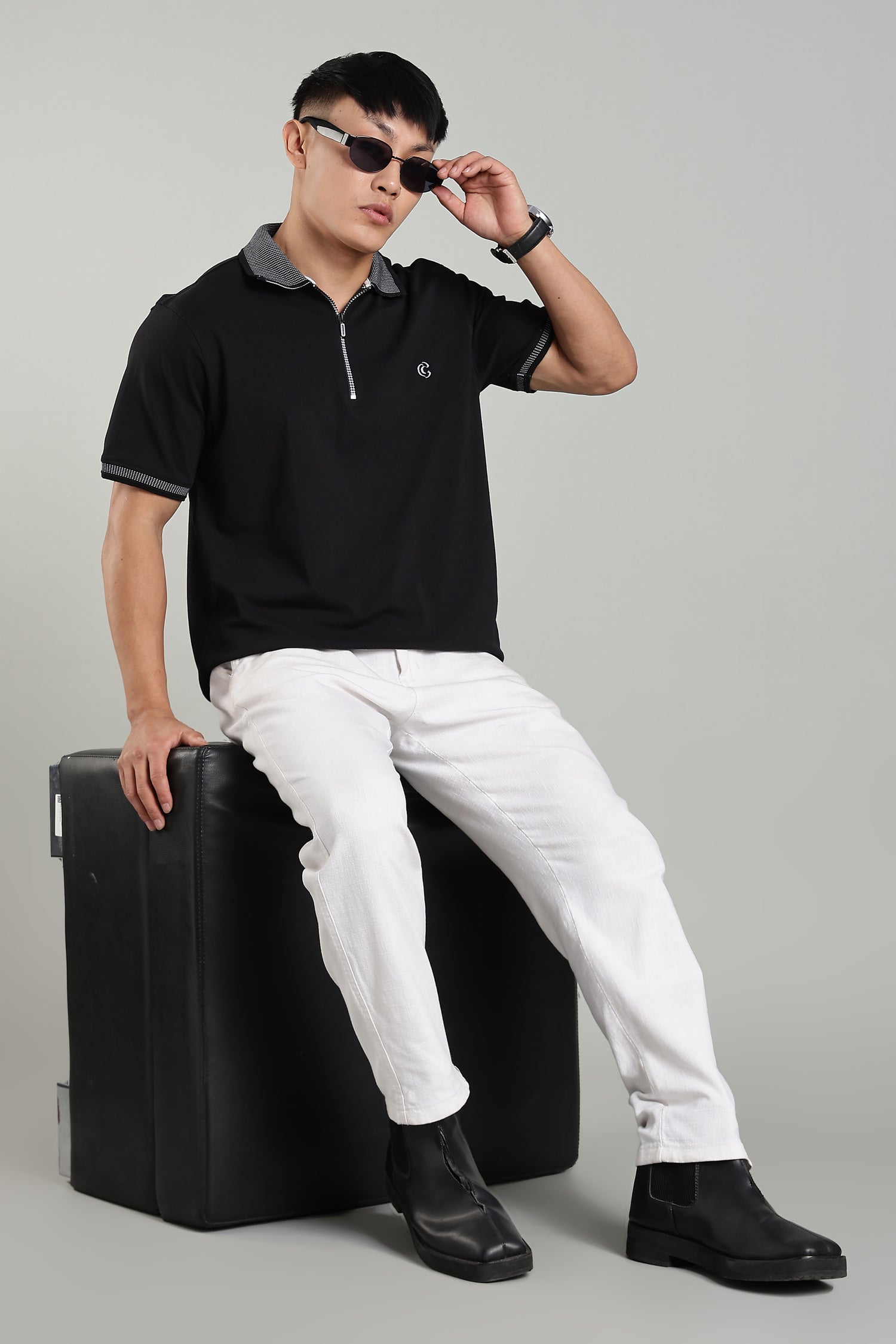CAPDAZZ POLO BLACK T-SHIRT